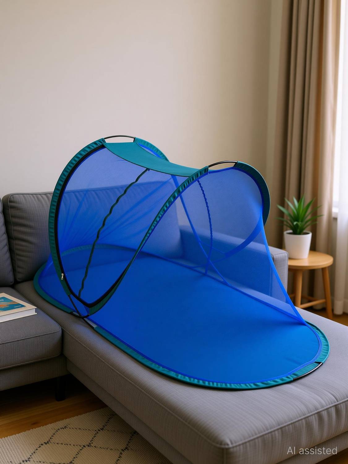 Aim Emporium HEAVY ZIP PREMIUM QUALITY MAHARANI NET SINGLE BED FOLDABLE Polyester Washable Adults Mosquito Net