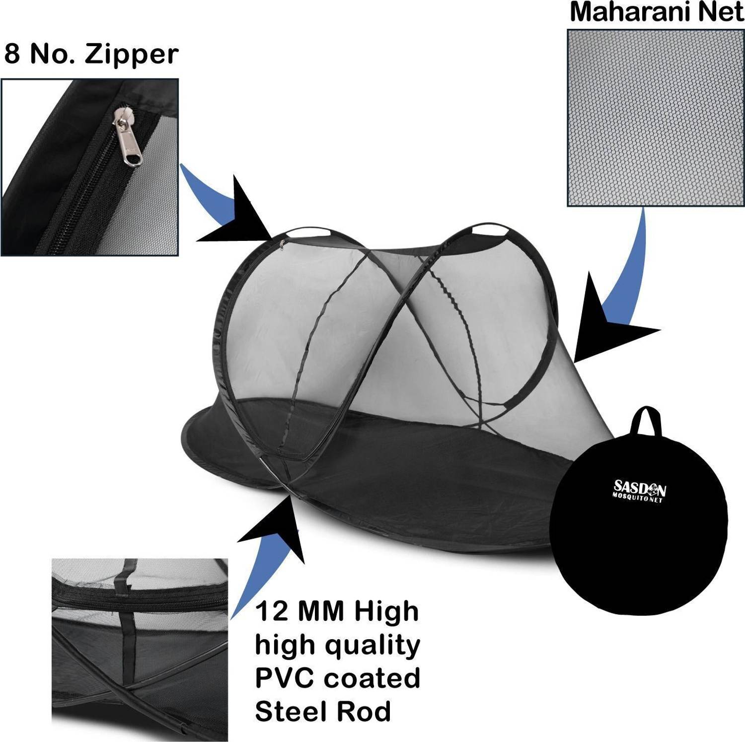 ZOTOFLY Verticle Zip Mosquito Net - L,B,H (7 x 7 x 4.6 ft) with