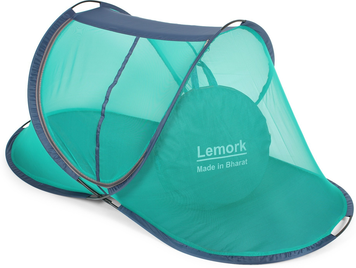 Image of Lemork Single Bed Mosquito Net with Base, Macchardani with Base(Multi Color, Size 7.5x4x4 Feet) Polyester Washable Adults Mosquito Net
