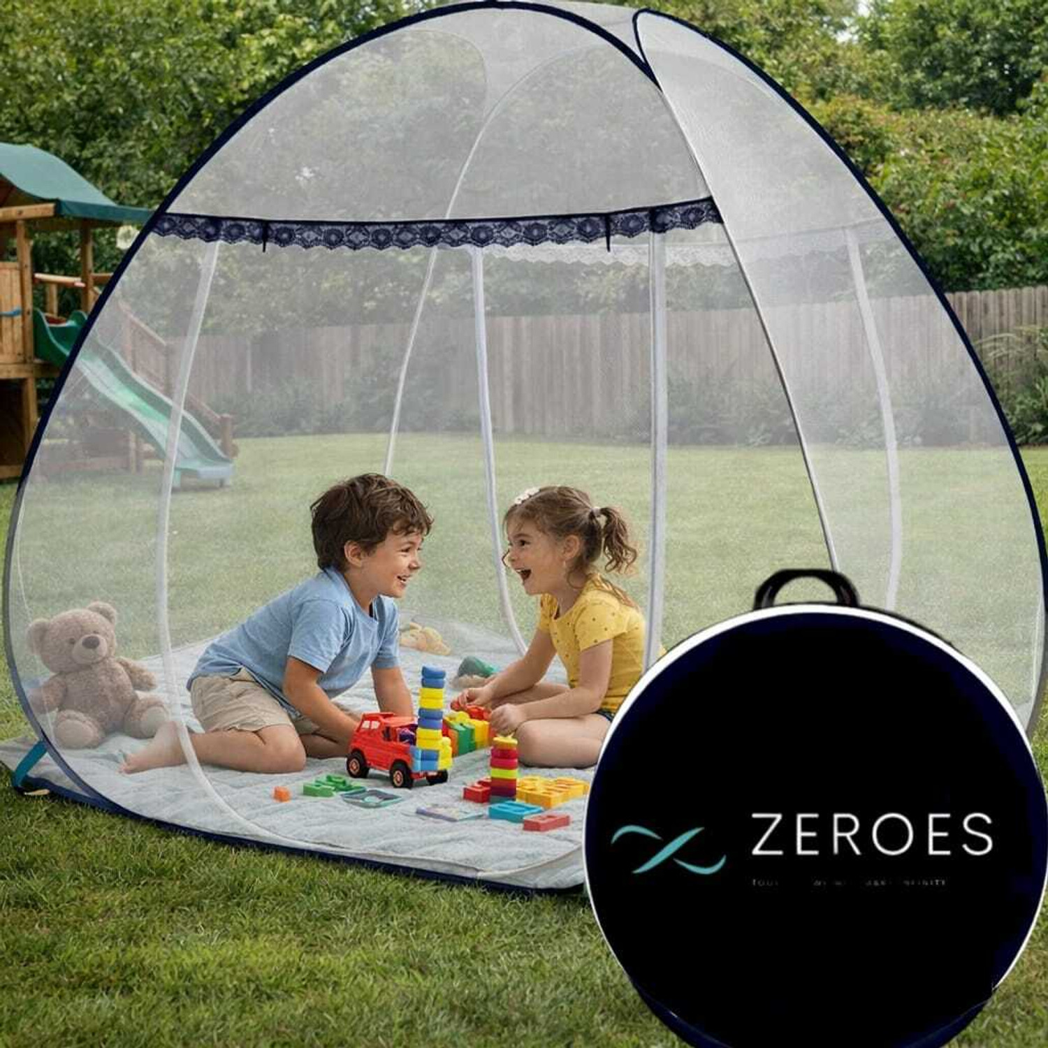 Image of zeroes Foldable Machhardani|L'6.5 X W'6.5 feet Polyester Adults Mosquito Net HDPE - High Density Poly Ethylene Washable Adults Mosquito Net
