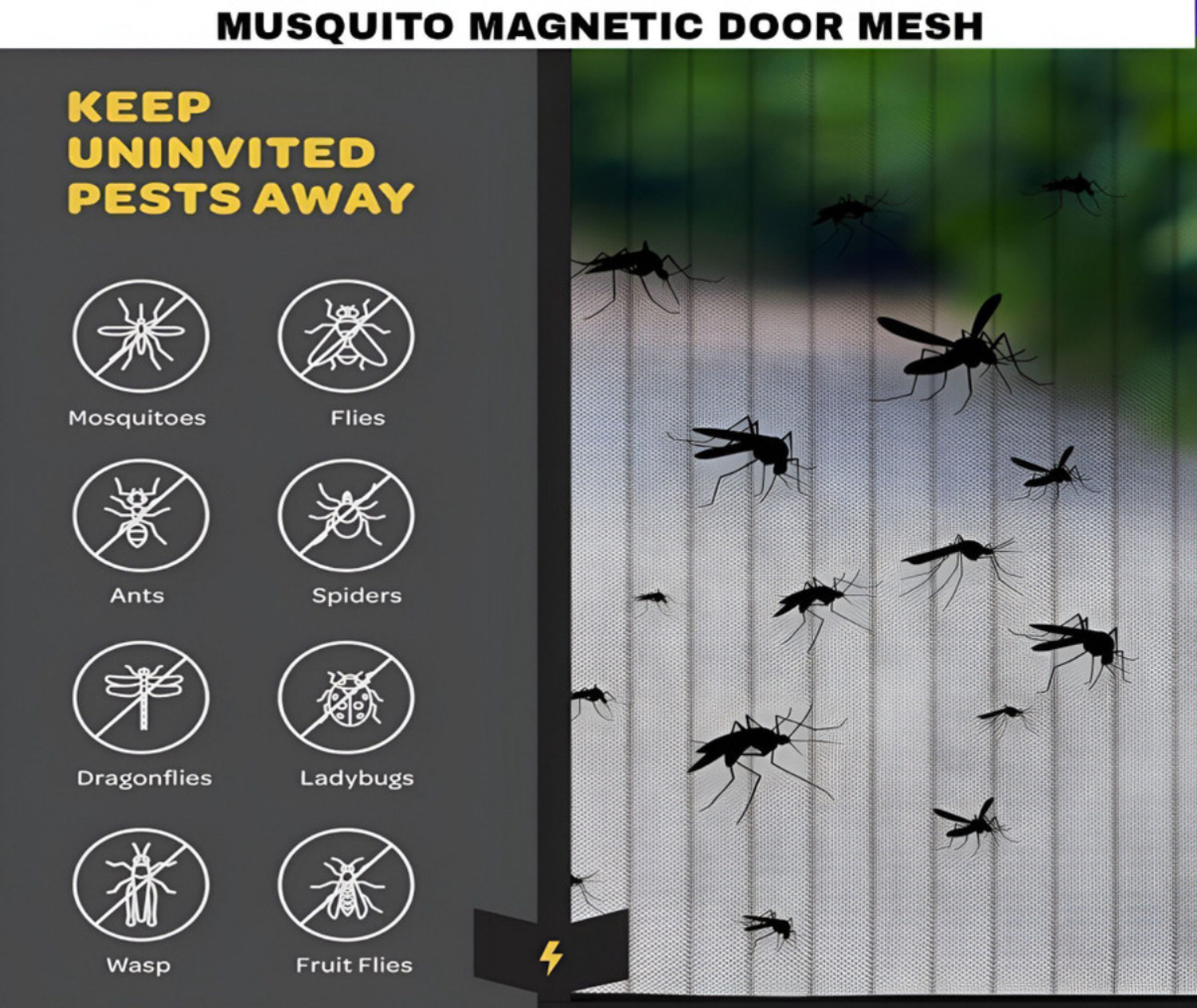 Image of SmartNet AUTO CLOSING MAGNETC DOOR MOSQUITO NET(120*210cm) Polyester Washable Adults Mosquito Net