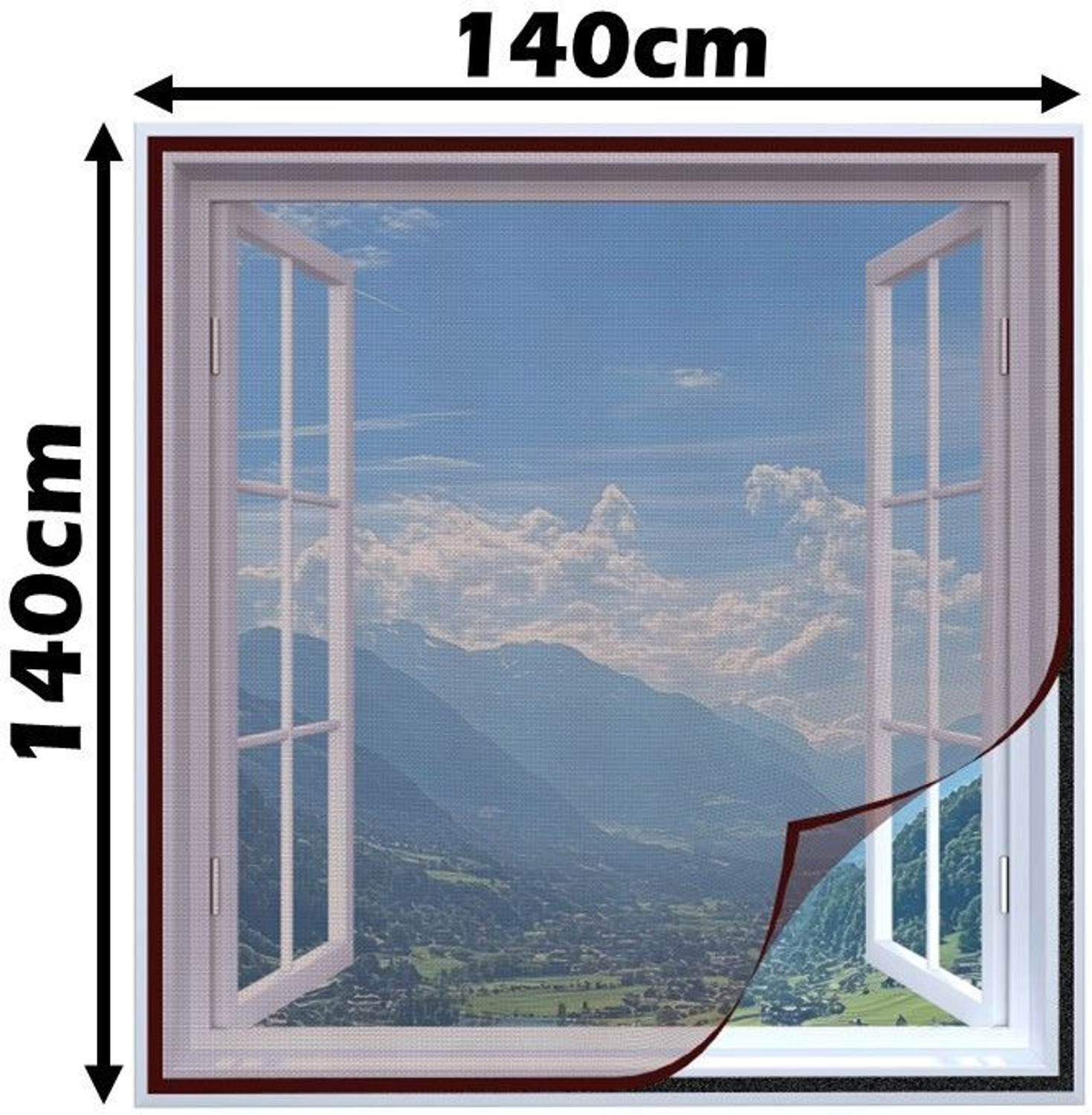 Image of SafeMyles Pre-Stitched Standard Size Premium Window Mosquito Net 80GSM Polyester Washable Adults Mosquito Net