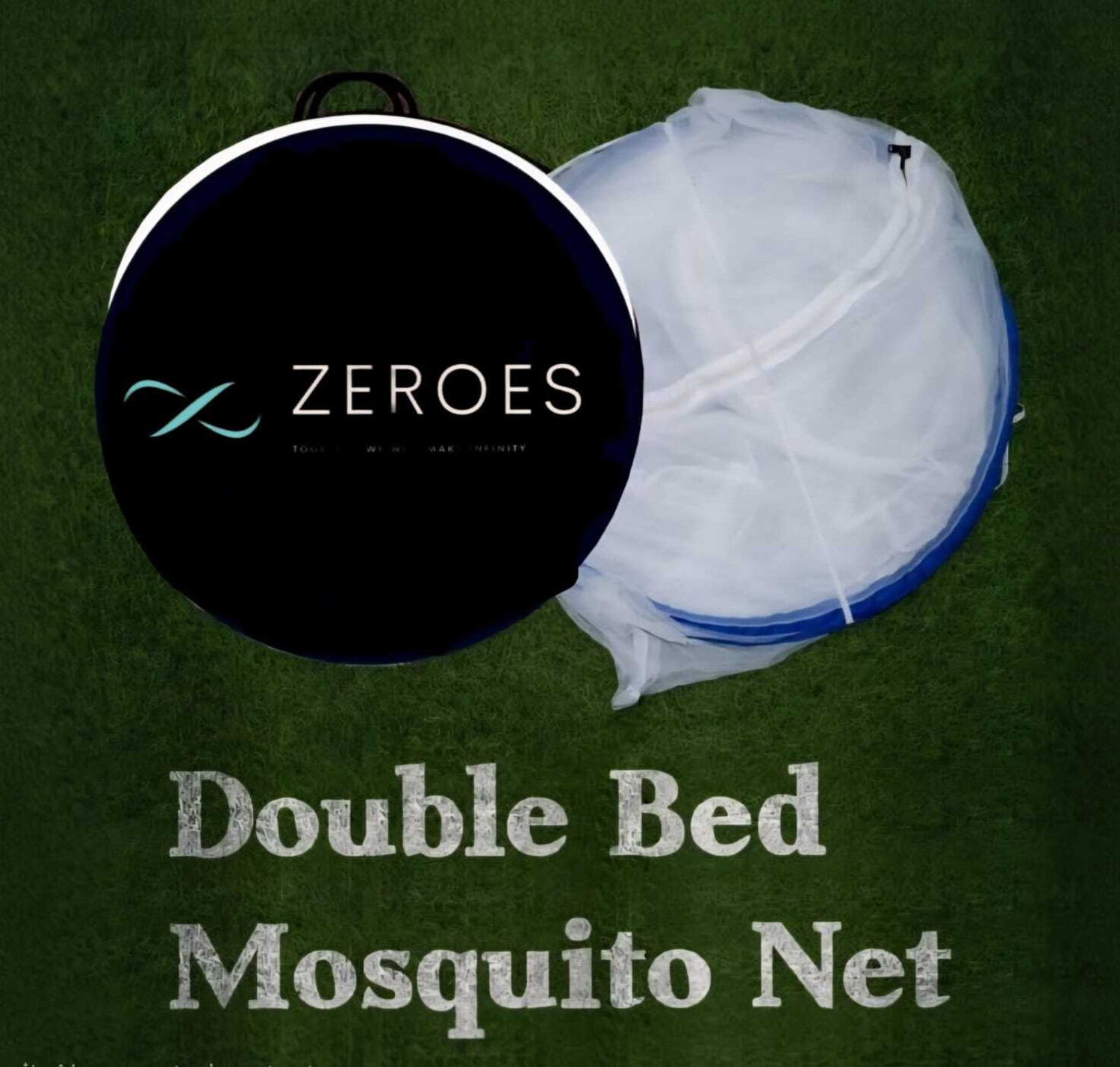 Image of zeroes Foldable Machhardani|L'6.5 X W'6.5 feet Polyester Adults Mosquito Net HDPE - High Density Poly Ethylene Washable Adults Mosquito Net