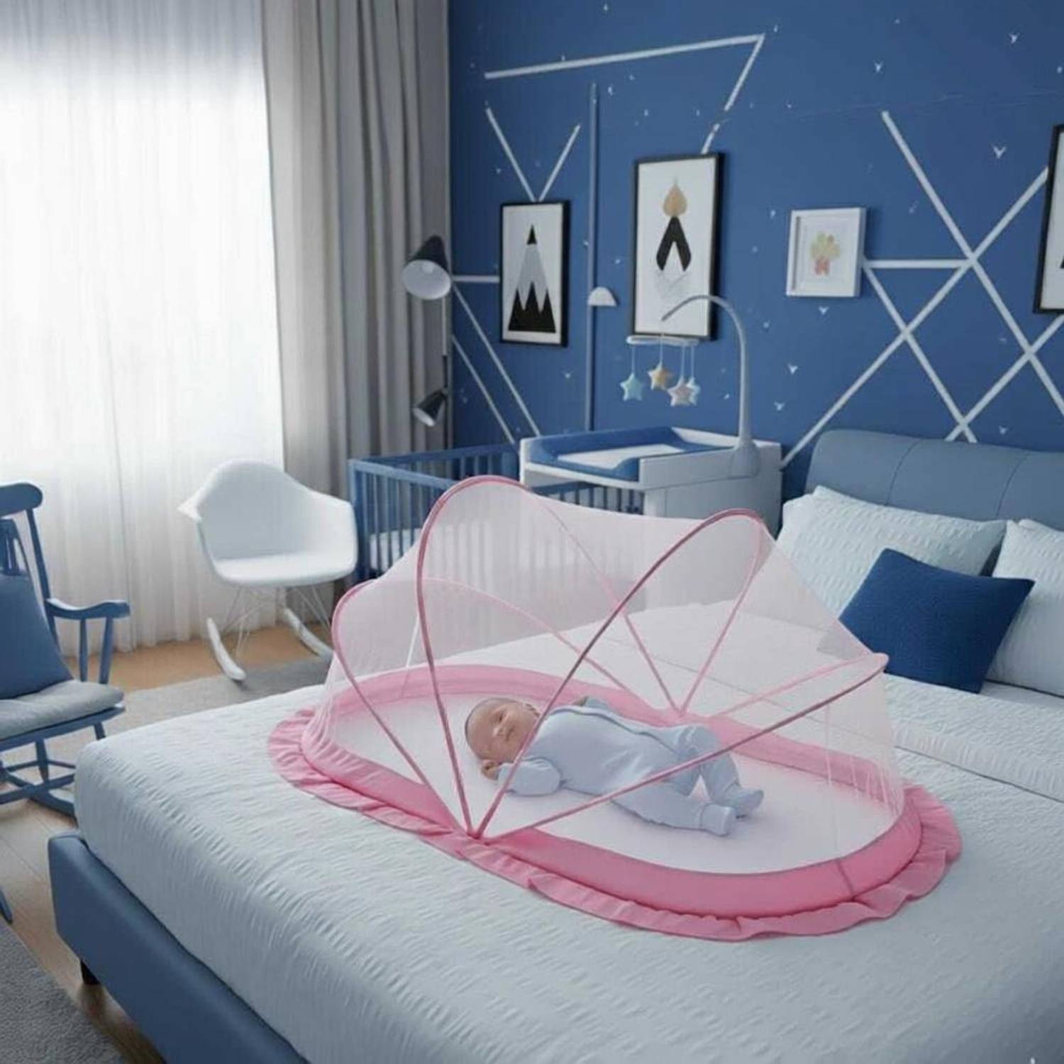 ASTEXTILE Mosquito net baby folding esay color pink size. 0 to24 month HDPE - High Density Poly Ethylene Washable Kids Mosquito Net