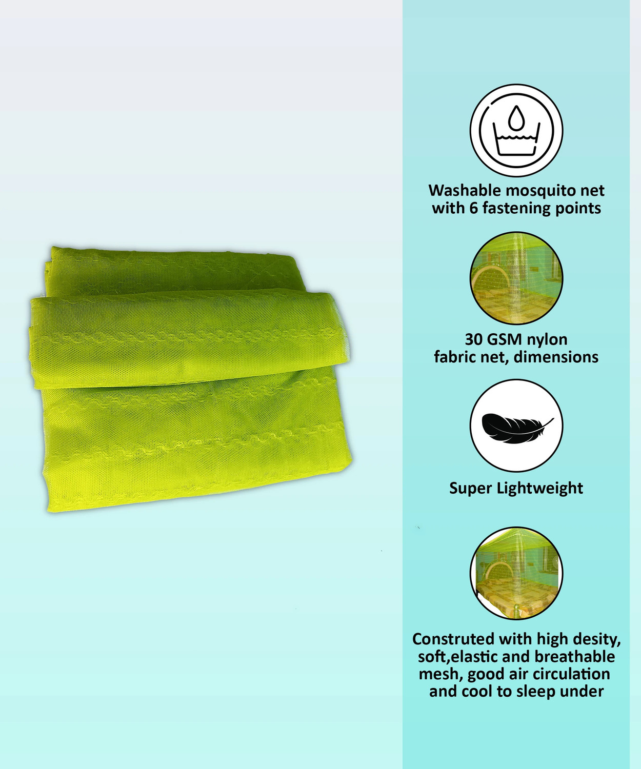 Image of sk fashion corner AC MOSQUITO NETS Nylon Washable Adults Mosquito Net