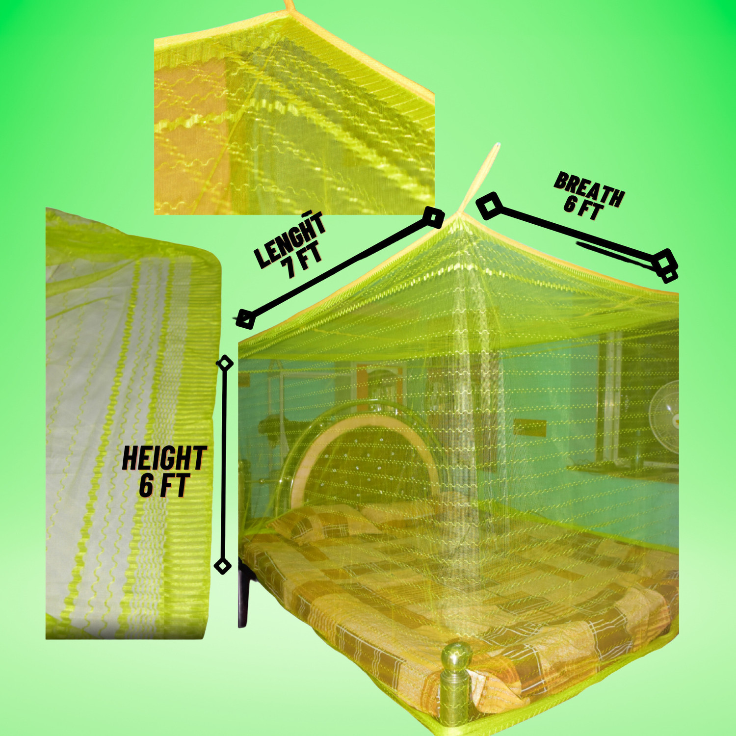 Image of sk fashion corner AC MOSQUITO NETS Nylon Washable Adults Mosquito Net