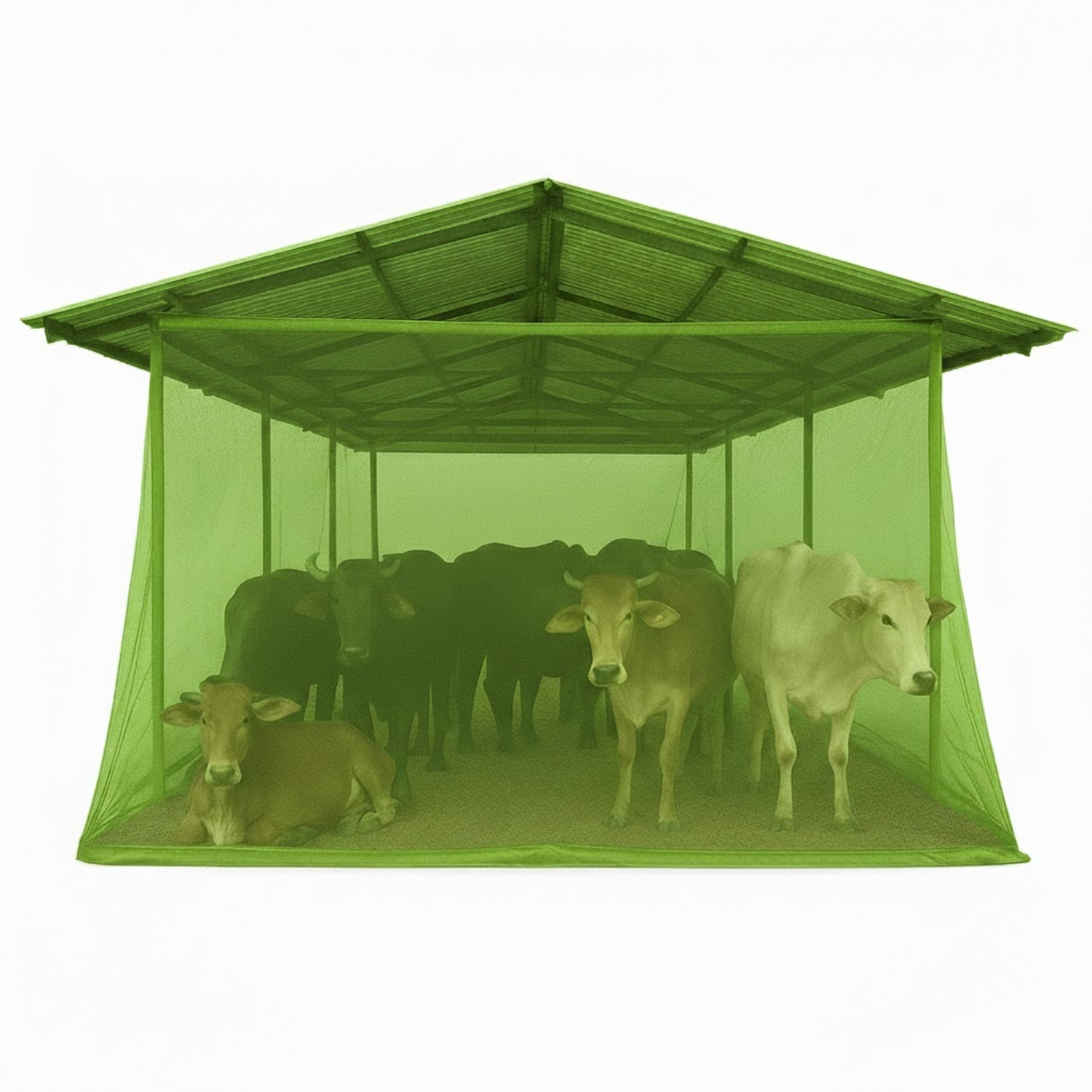 Image of ZIMBLE Animal Mosquito Net for Cattle Shed (10 x 10 ft) | Strong & Durable Nylon Washable Adults Mosquito Net