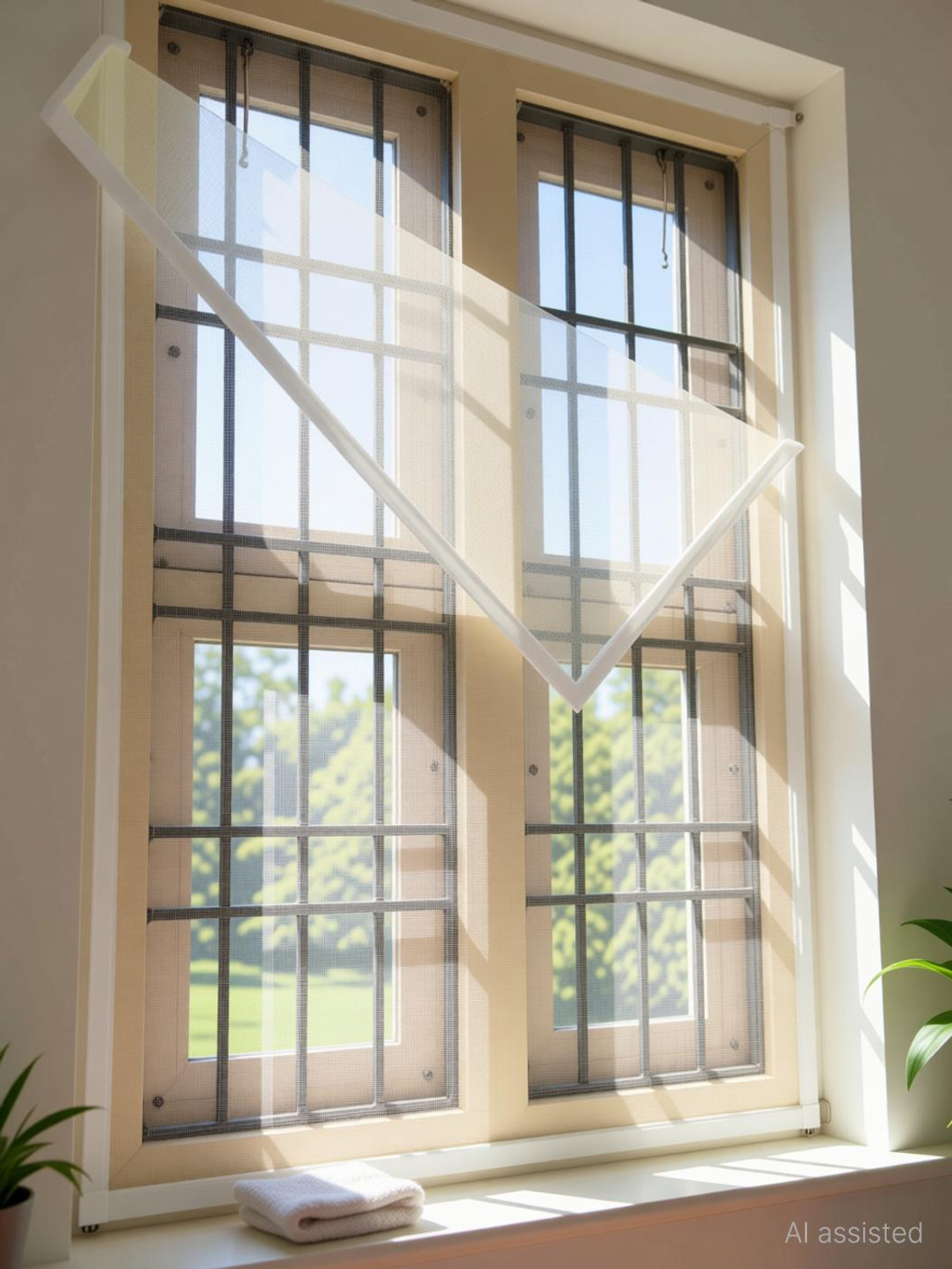 Image of BLEMY 3*4 WHITE WINDOW NET Polyester Washable Adults Mosquito Net