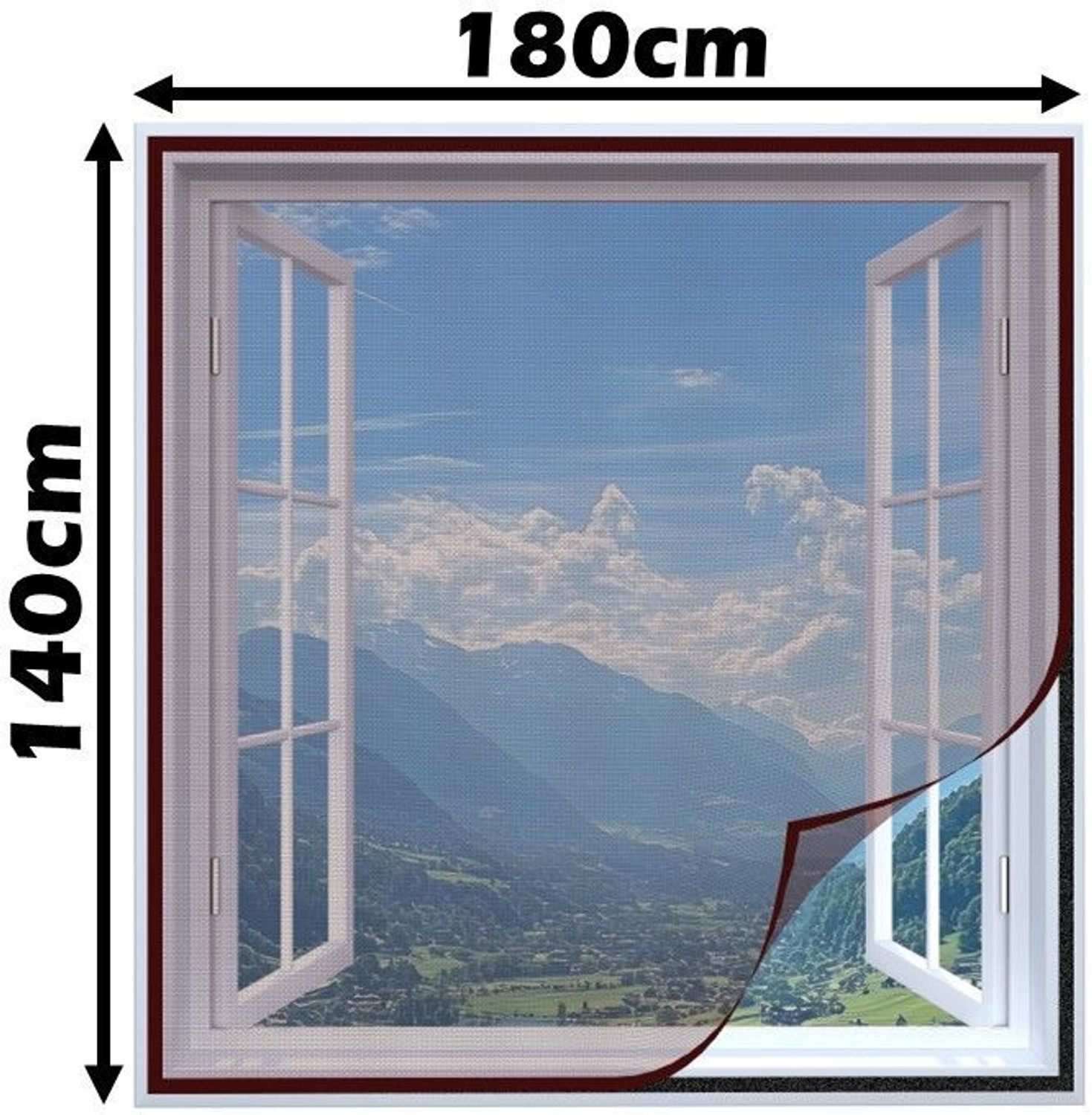 Image of SafeMyles Pre-Stitched Standard Size Premium Window Mosquito Net 80GSM Polyester Washable Adults Mosquito Net