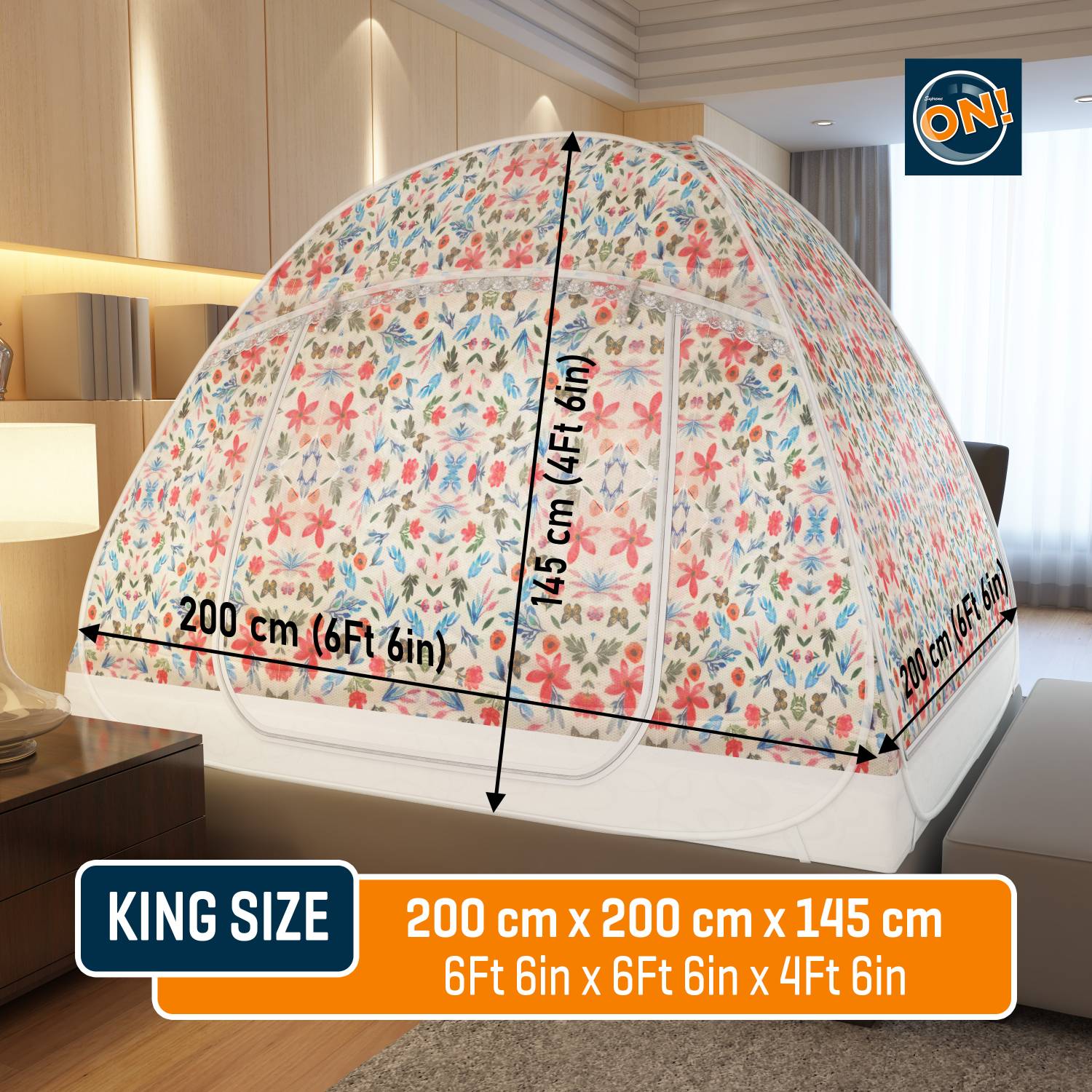 Supreme Double Bed Mosquito Net 6.5x6.5 Feet - Image 3
