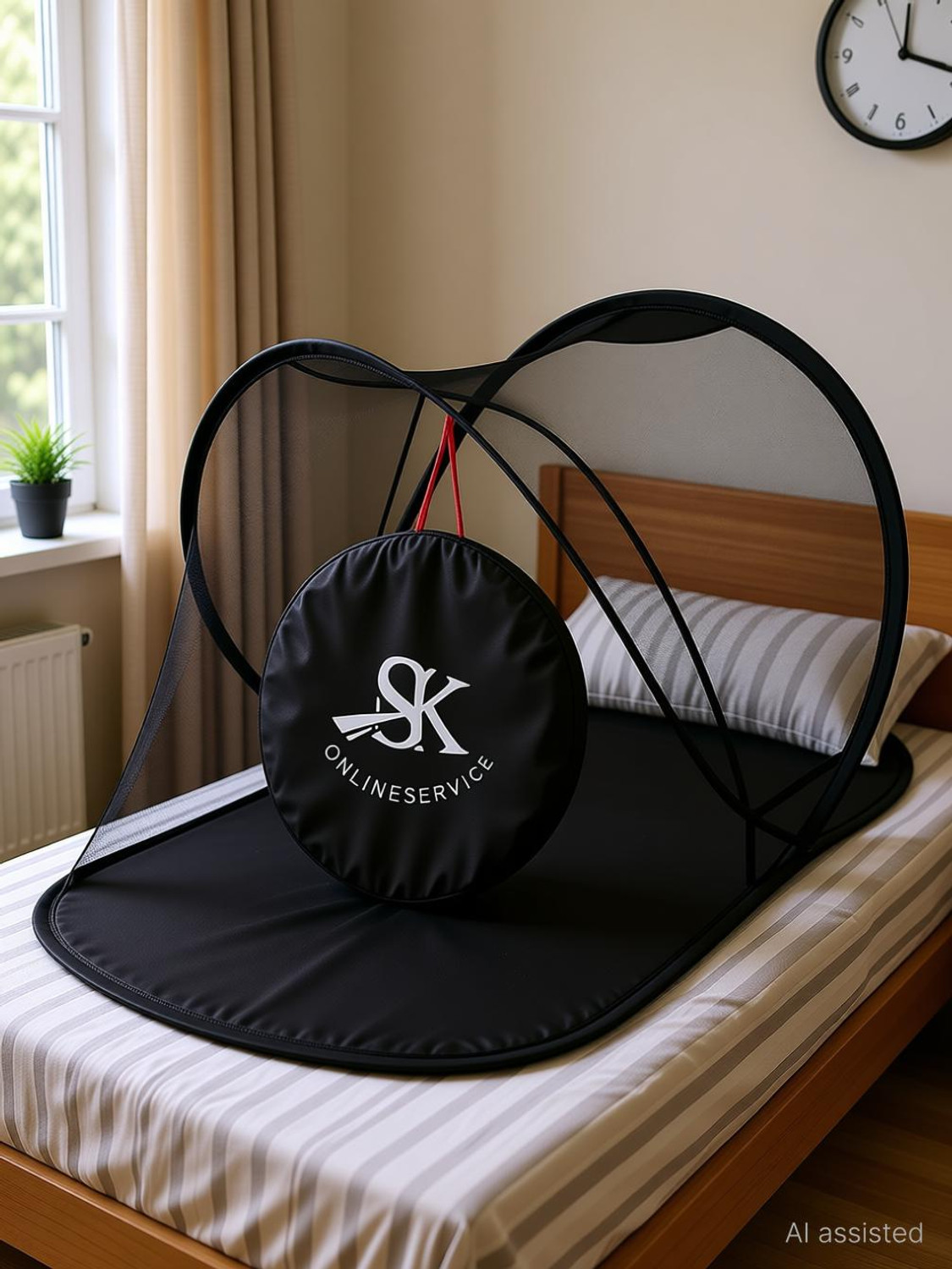 Image of SK Online Services Mosquito NET Emporium Polyester Foldable Lightweight Portable Single Bed Polyester Washable Adults Mosquito Net