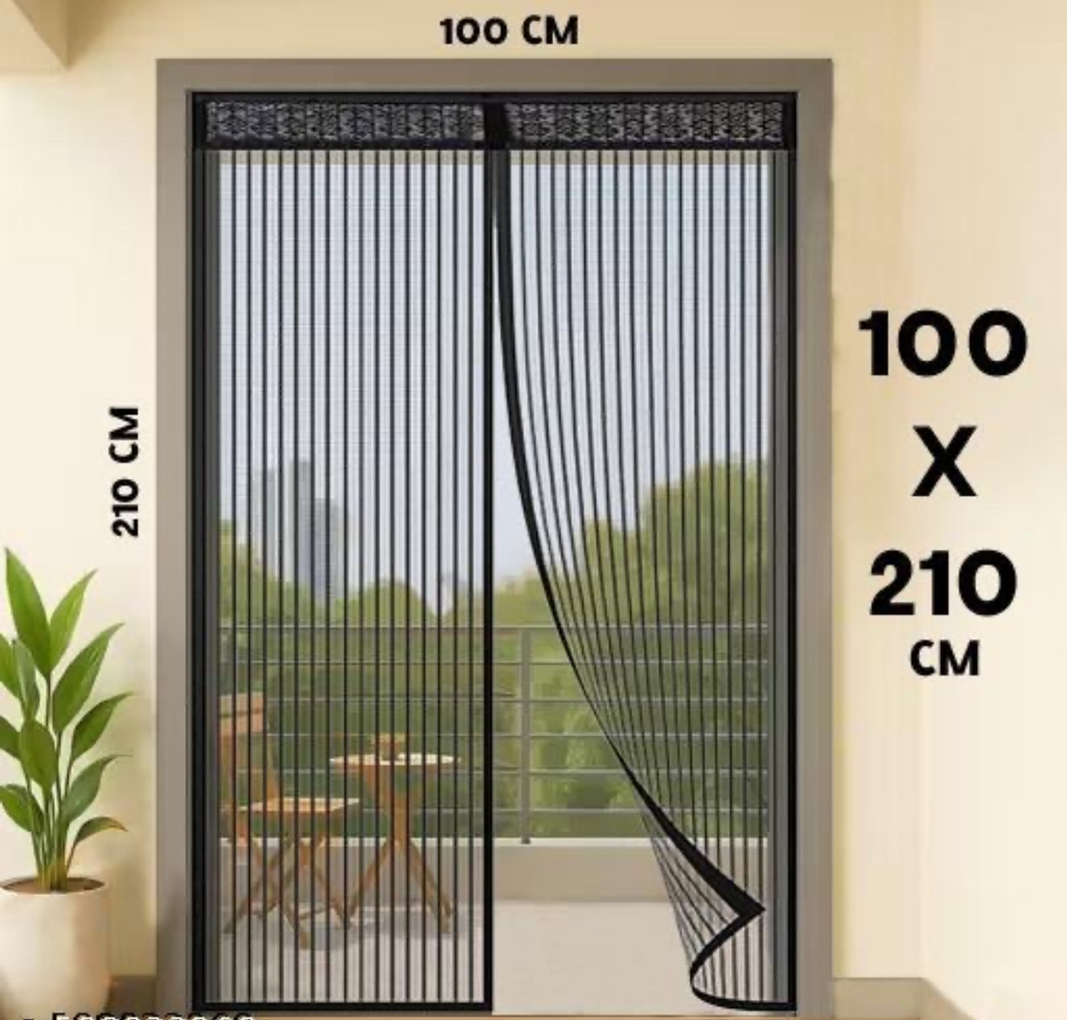 Image of NETIFY Heavy Quality Magnetic Door Mosquito Net | Full Coverage Mesh Polyester Washable Adults Mosquito Net