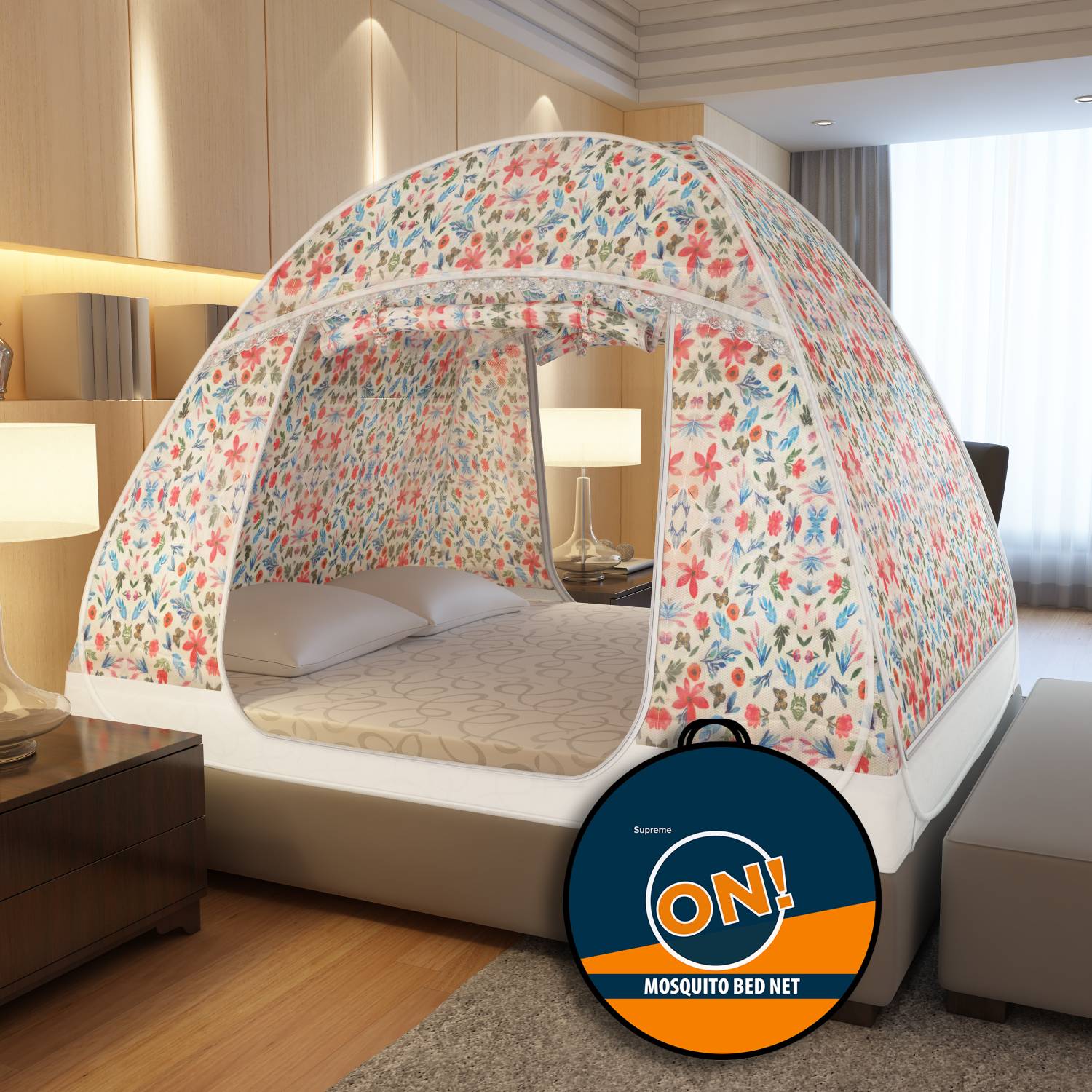Supreme Double Bed Mosquito Net 6.5x6.5 Feet - Image 1