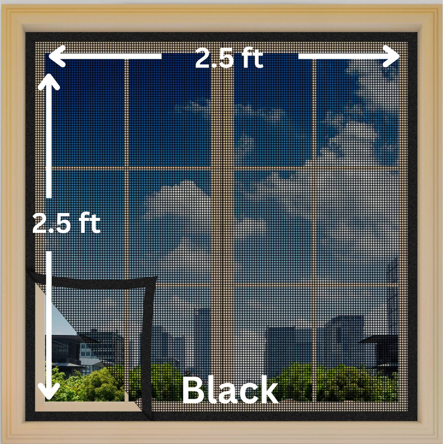 Atlara 120 GSM(Size 2.5x2.5 Feet 30x30 Inch) Fiberglass windows/door Mosquito net Black Fibre Washable Adults Mosquito Net