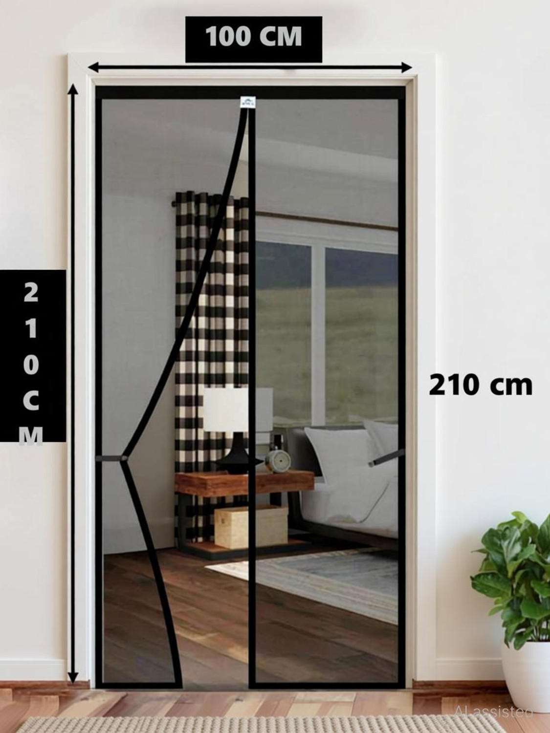 Image of LeoMates Sliding mosquito net for door:: mosquito magnetic screen door net curtain Polyester Washable Adults Mosquito Net