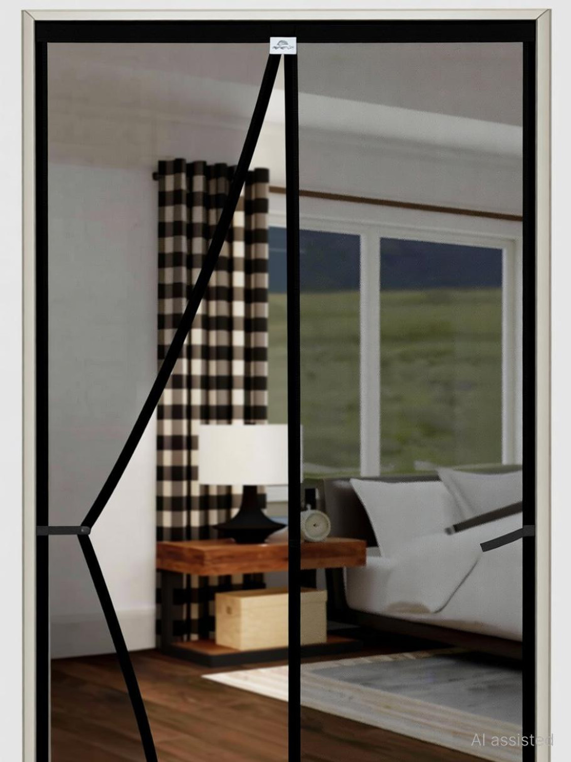 Image of LeoMates Sliding mosquito net for door:: mosquito magnetic screen door net curtain Polyester Washable Adults Mosquito Net