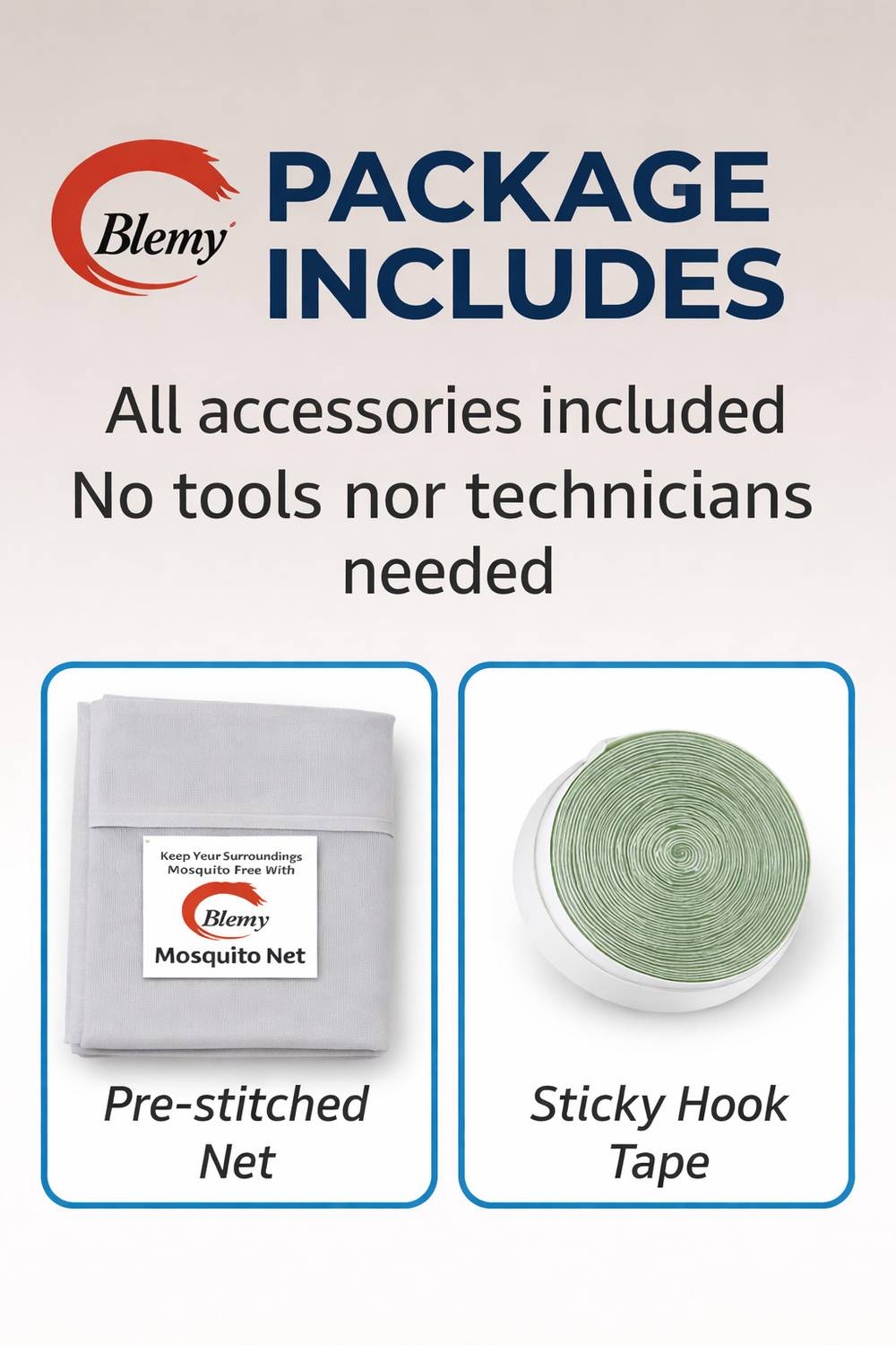 BLEMY Window Mosquito Net with Velcro Hook 4X5 FEET Grey HDPE - High Density Poly Ethylene Washable Adults Mosquito Net