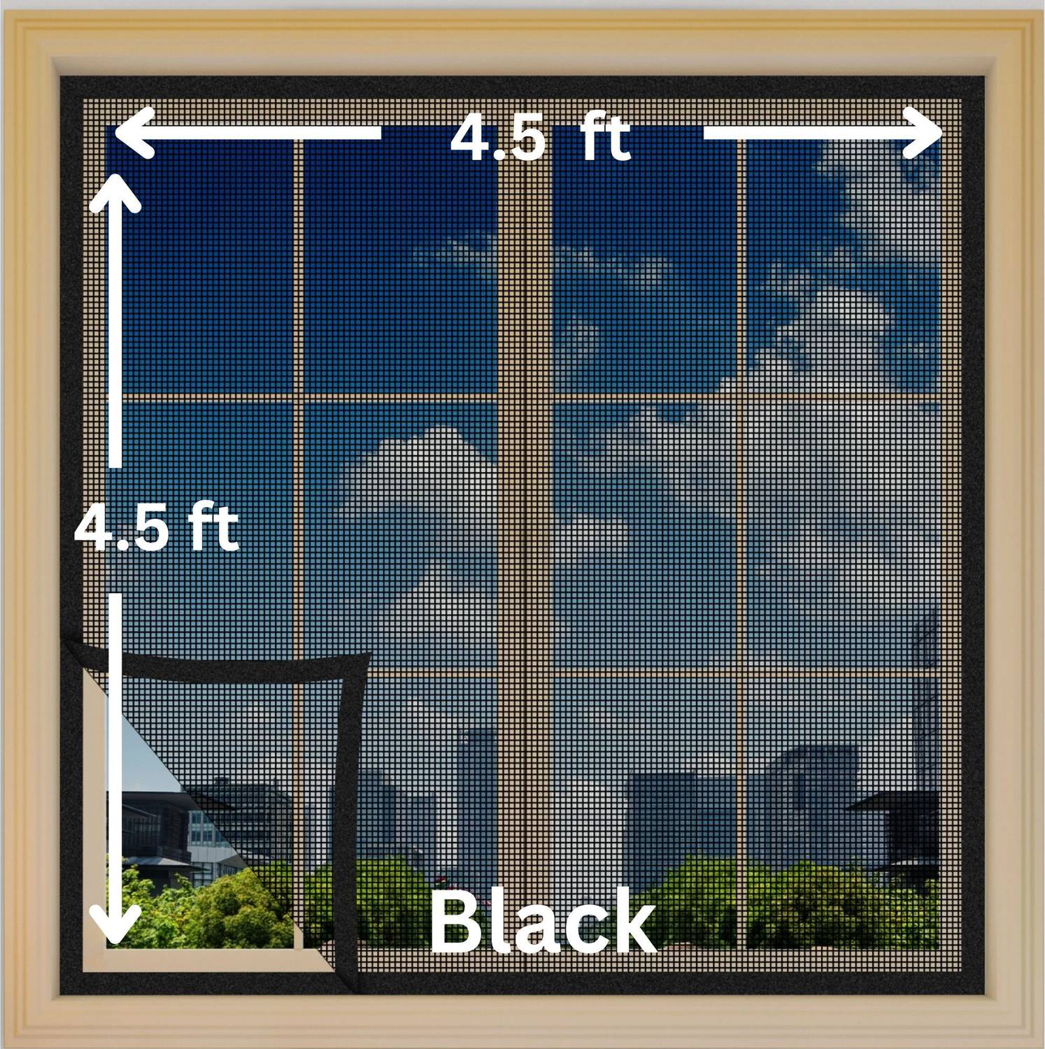 Atlara 120GSM(Size4.5x4.5Feet54×54Inch)Fiberglasswindows/doorMosquitonetBlack Fibre Washable Adults Mosquito Net