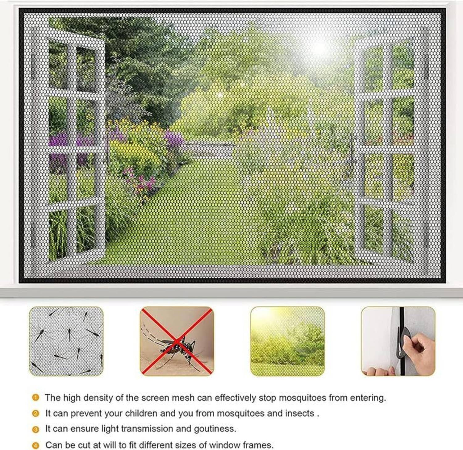 Atlara 120 GSM Fiberglass windows Mosquito net color-Grey(Size-2x2.5 Feet 24x30 Inch) Fibre Washable Adults Mosquito Net