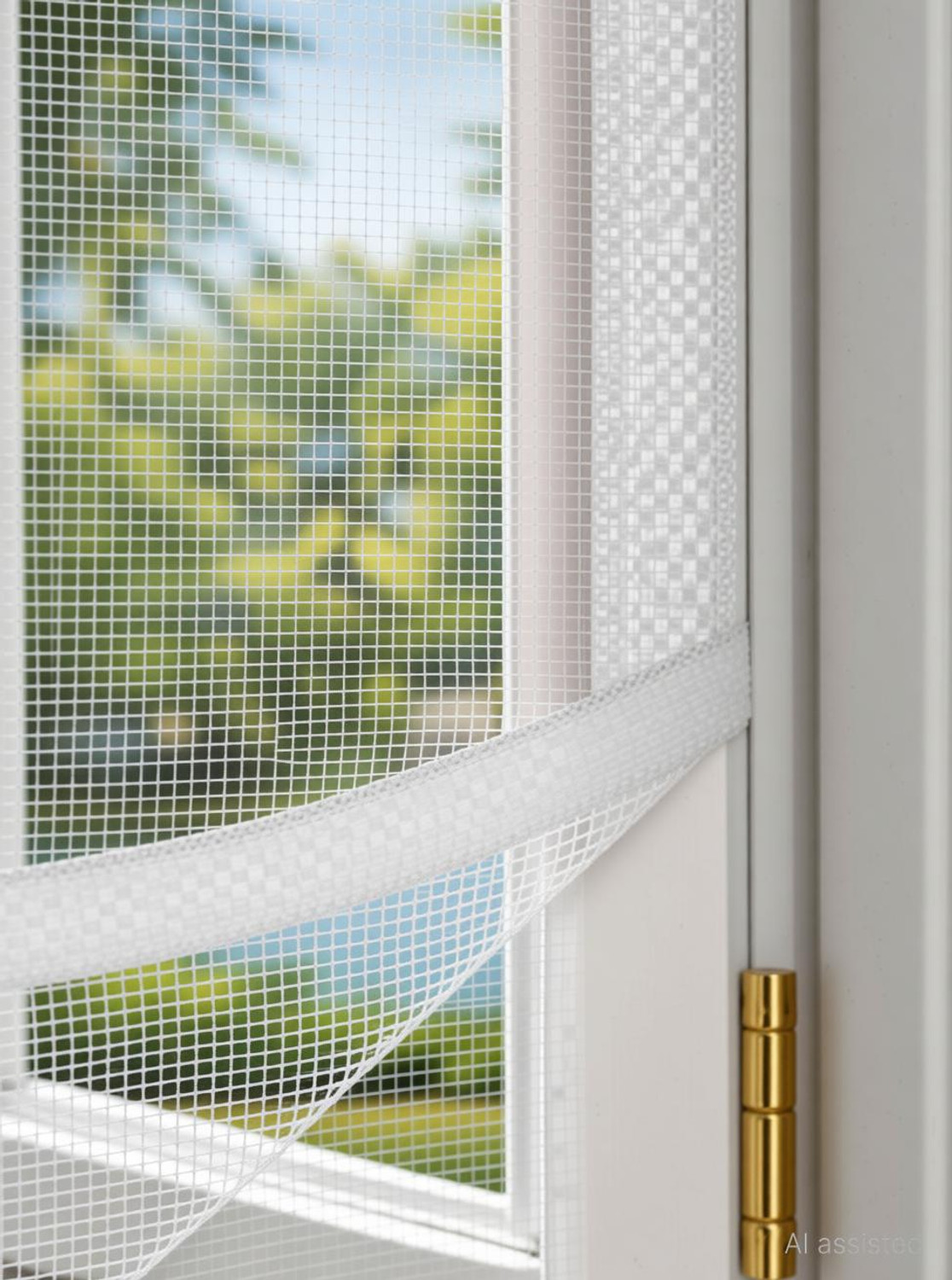 Image of BLEMY Windows Mosquito Net (3x3 Feet) With Velcro Tape HDPE - High Density Poly Ethylene Washable Adults Mosquito Net