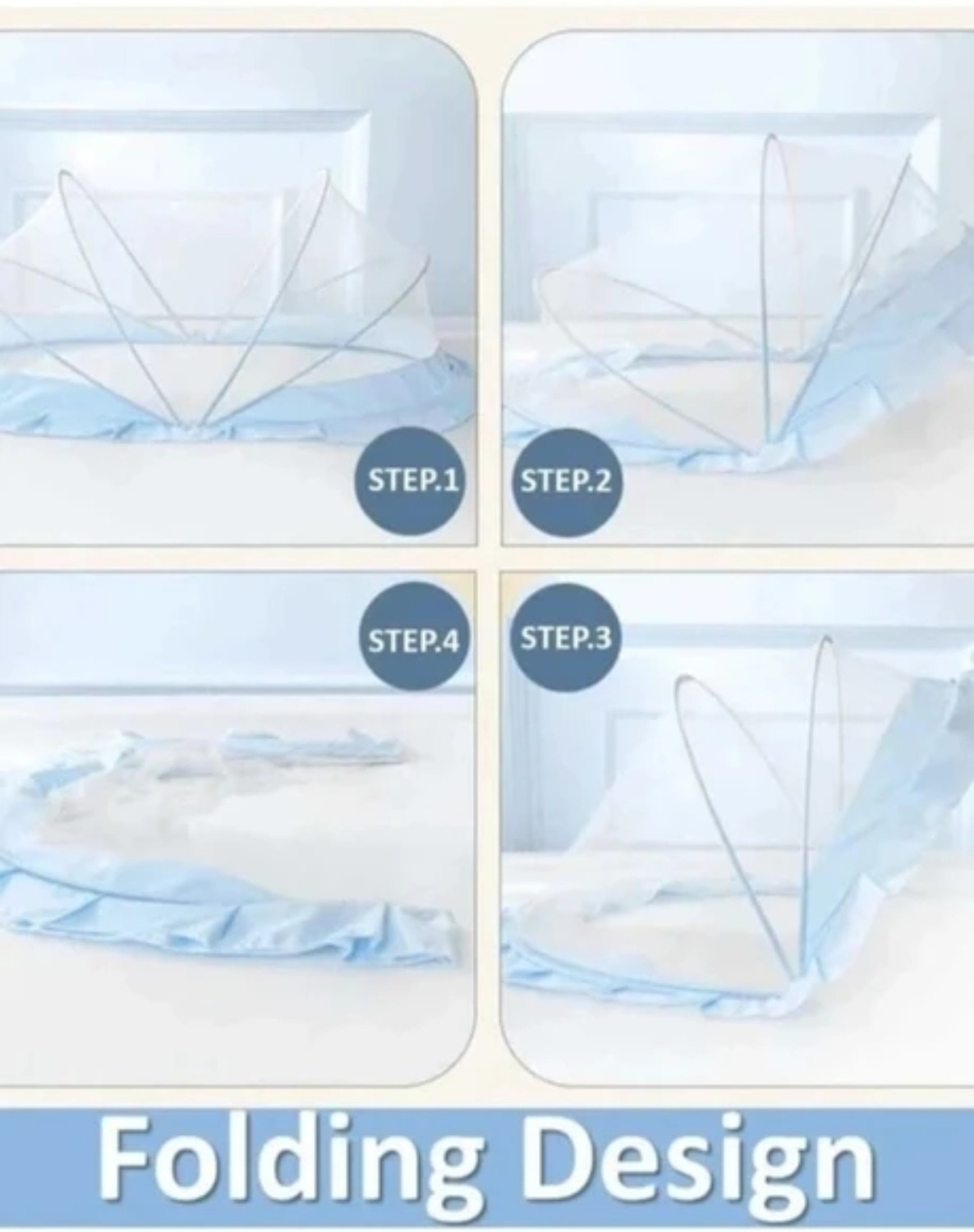 Image of Rus enterprise SafeHaven Portable Baby Mosquito Net HDPE - High Density Poly Ethylene Washable Infants Mosquito Net