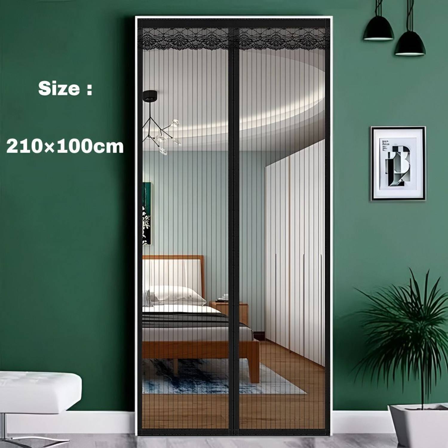 Twolight Premium Magnetic Mosquito Net for Door Auto-Close Mesh Curtain Polyester Washable Adults Mosquito Net