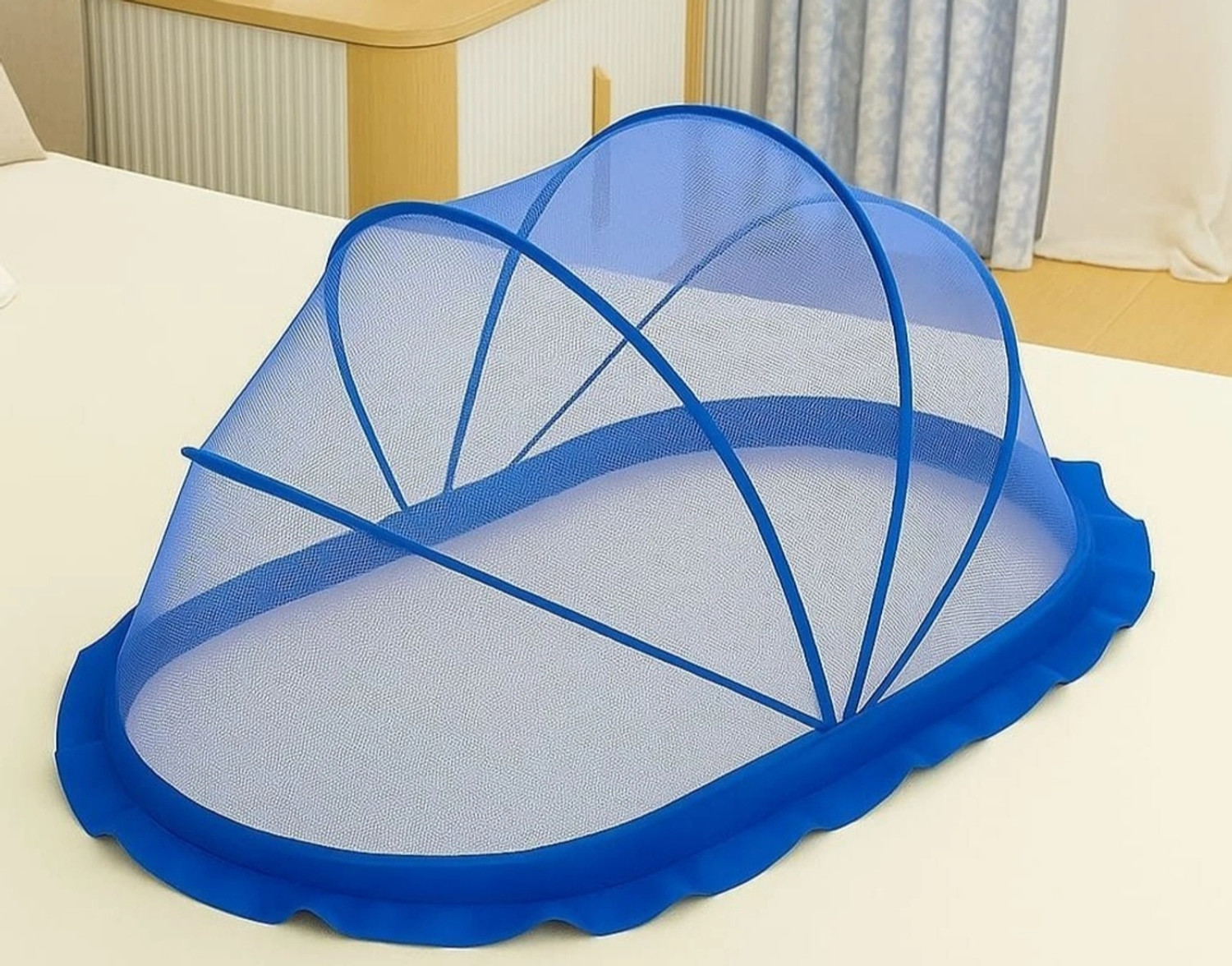 Image of TONY STARK Baby tent mosquito net and very unique product and premium quality blue Polyester Washable Infants Mosquito Net