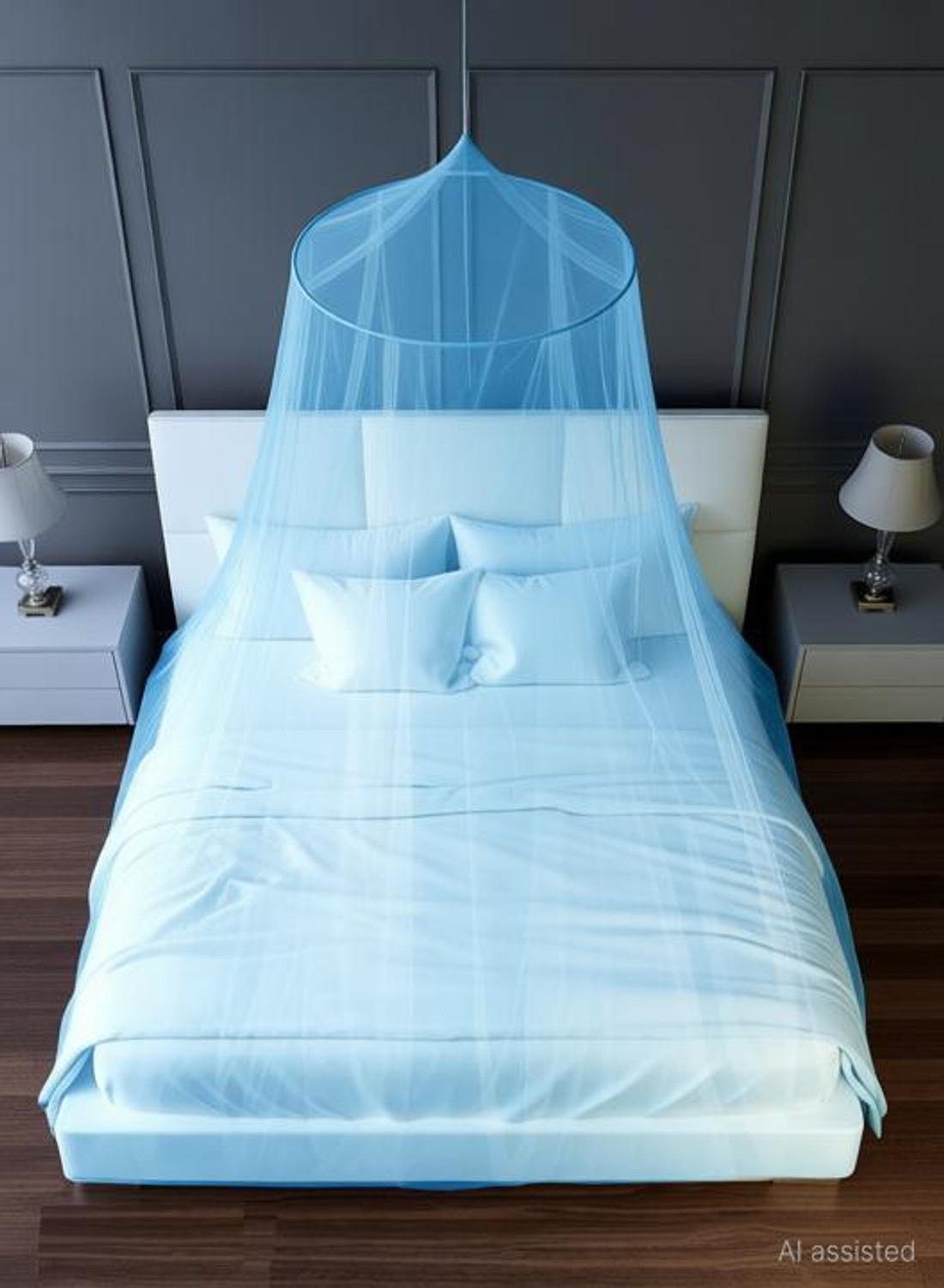 Image of ZENTY BAZAAR Double Bed [Round] Mosquito Net 1 / / /72 Polyester Washable Adults Mosquito Net