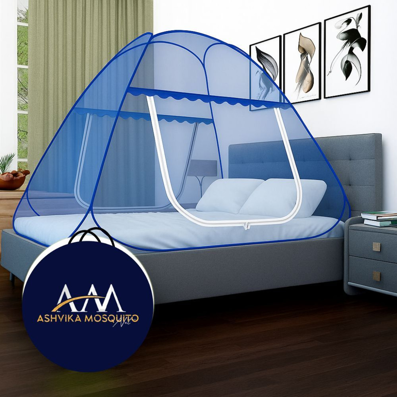 Image of Ashvika mosquitoNet Double bed size 6x6 6.5x6.5 7x7 ft Polyester Adults Mosquito Net