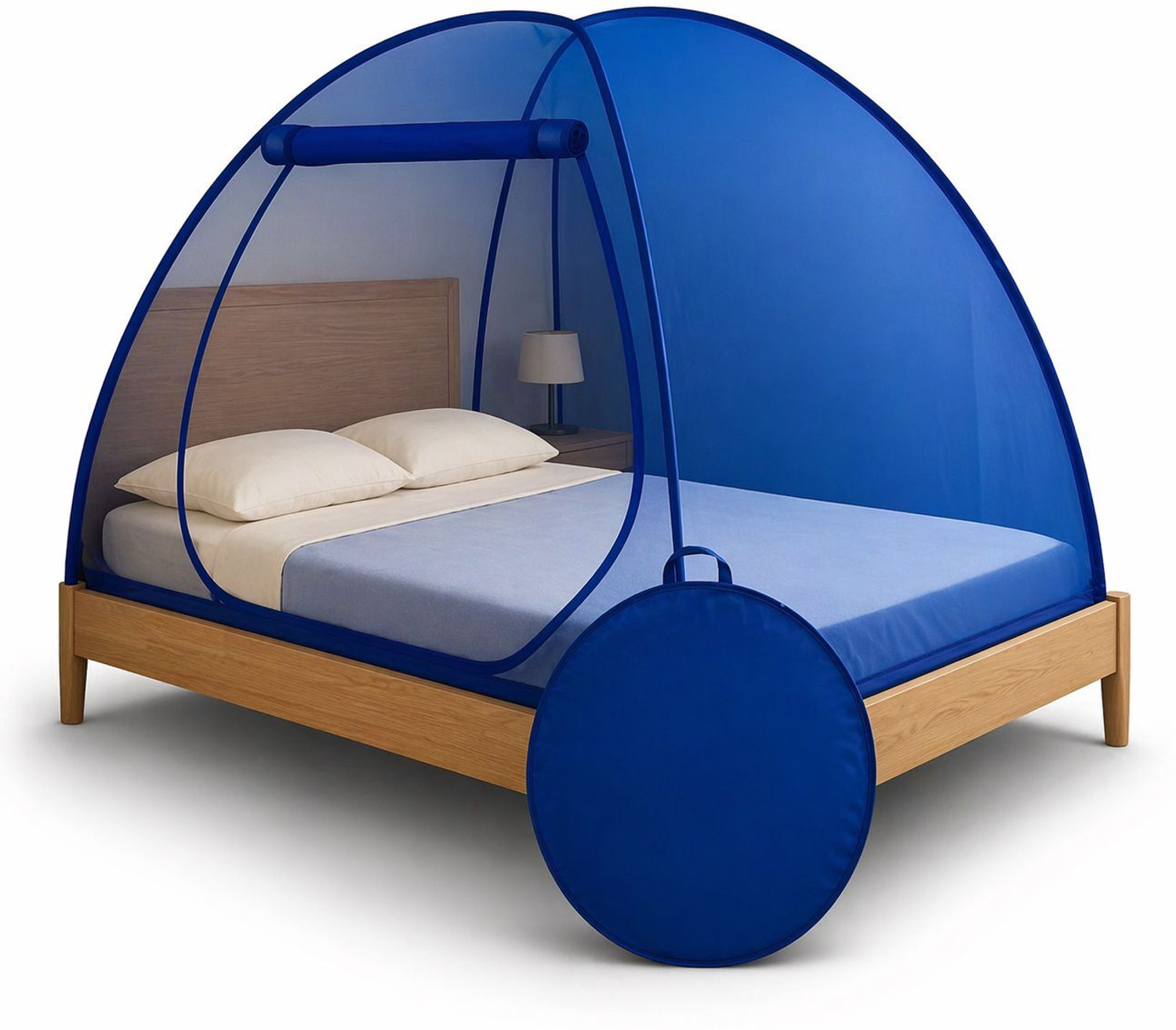 Image of Adbra Adhira Foldable Mosquito Net for Double Bed|Space-Saving|Durable Steel Frame Polyester Washable Adults Mosquito Net