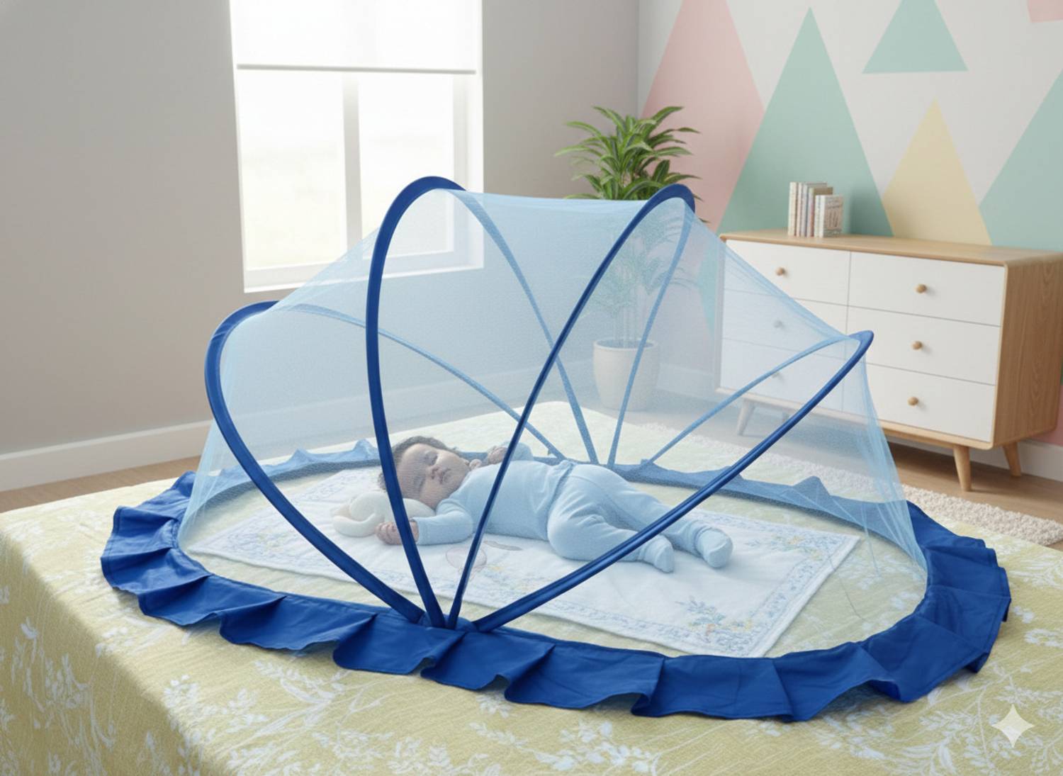 Ajejaj baby-crib-sky_blue.mos Polyester Kids Mosquito Net