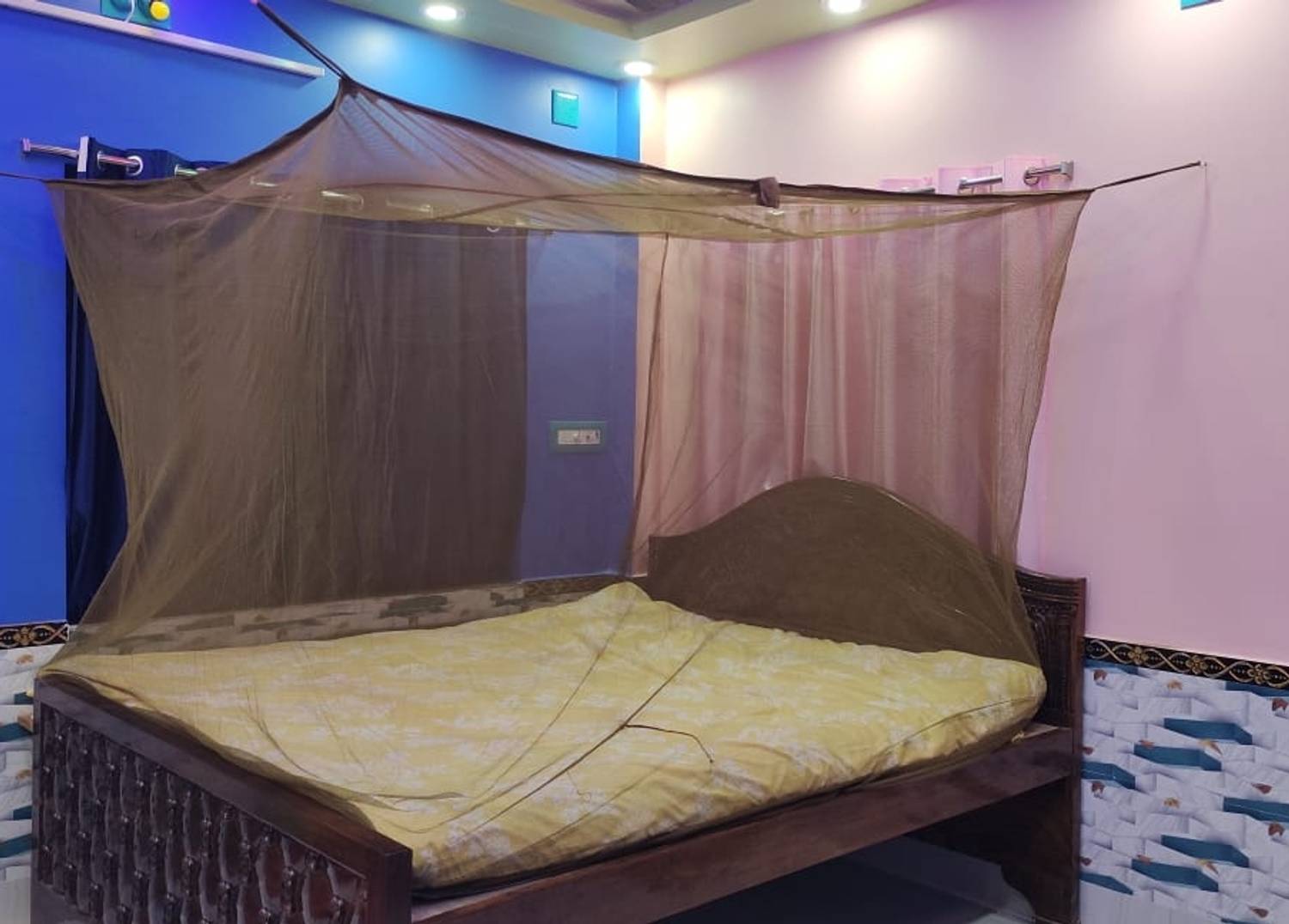 Adbra Bangldesg size 6* 7 colour Army Polyester Washable Adults Mosquito Net