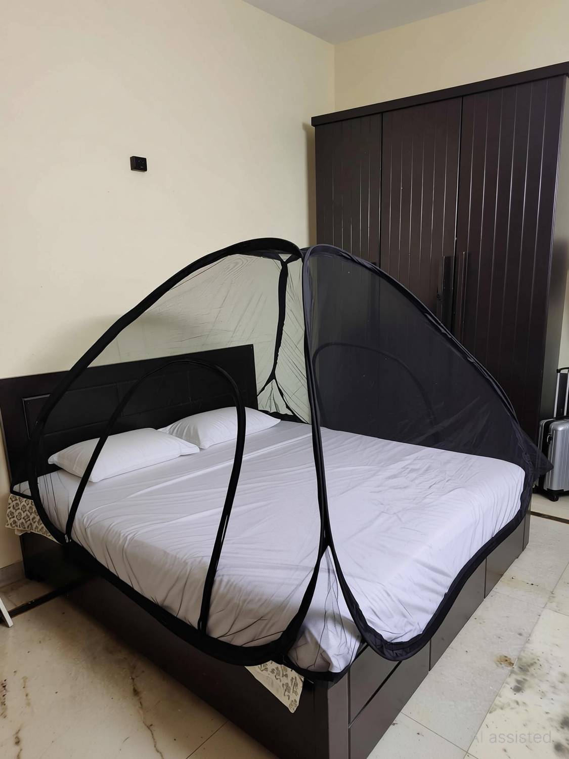 Aim Emporium Foldable Special Quality Of King Size With Base Cloth (Size:- 7 x 7 Feet) Polyester Washable Adults Mosquito Net