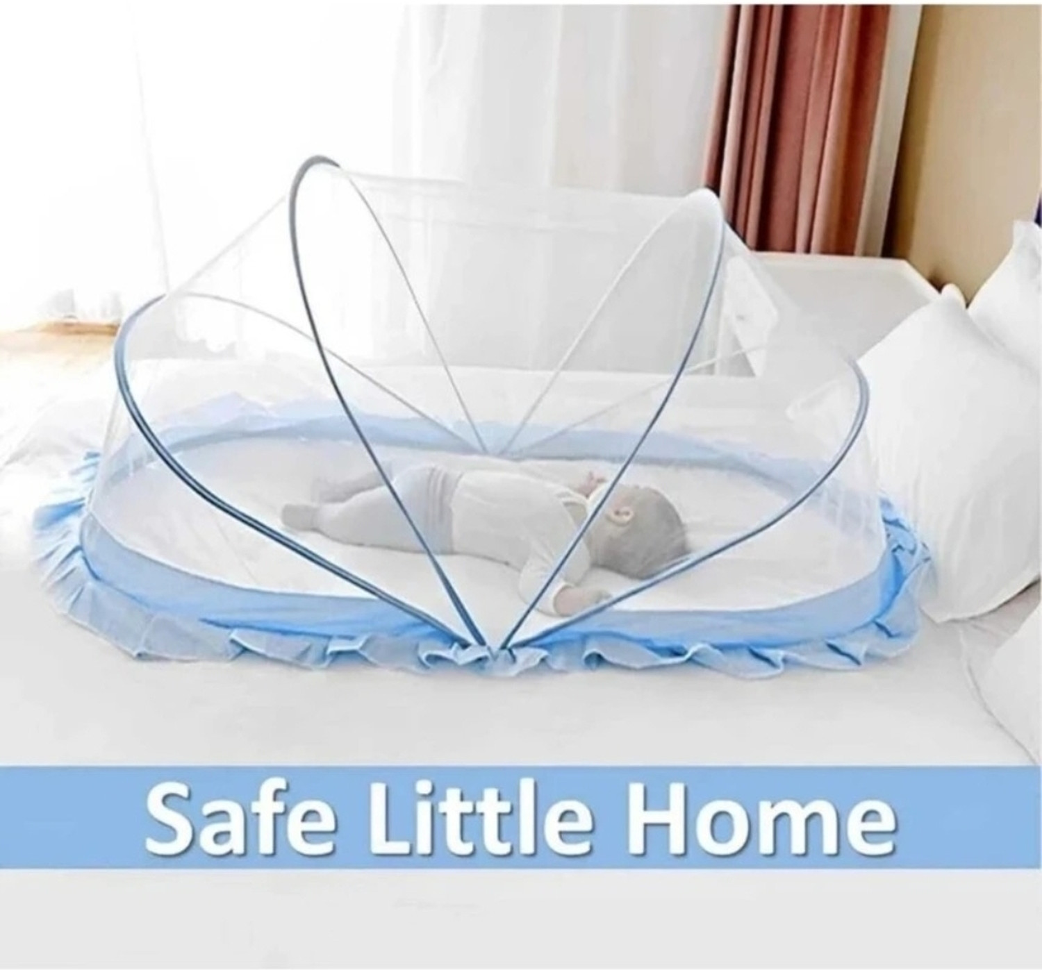 Image of Rus enterprise SafeHaven Portable Baby Mosquito Net HDPE - High Density Poly Ethylene Washable Infants Mosquito Net