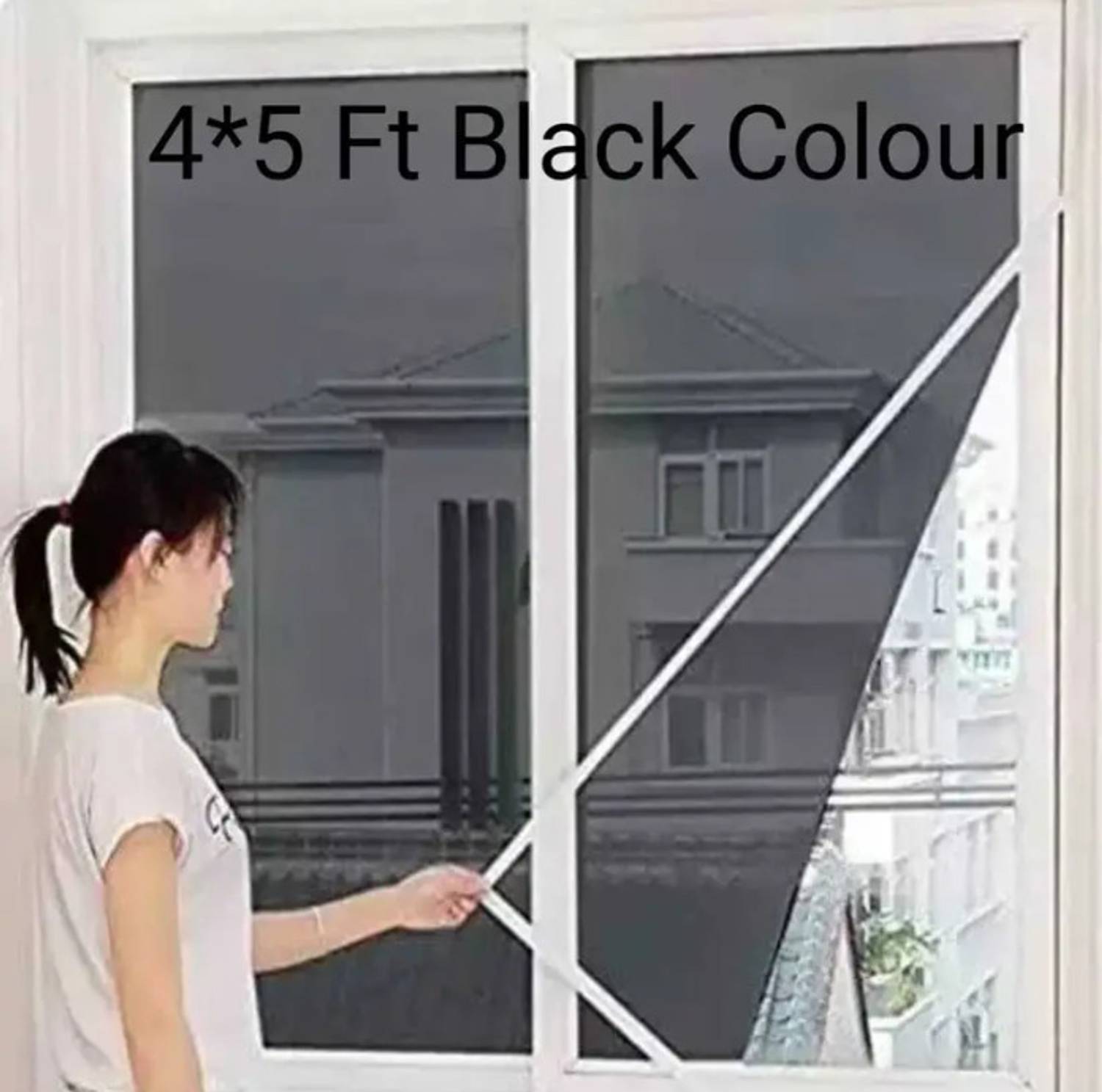 BLEMY Size (4x5 feet ,48x60 inch , 120x150 cm) Black Color HDPE - High Density Poly Ethylene Washable Adults Mosquito Net