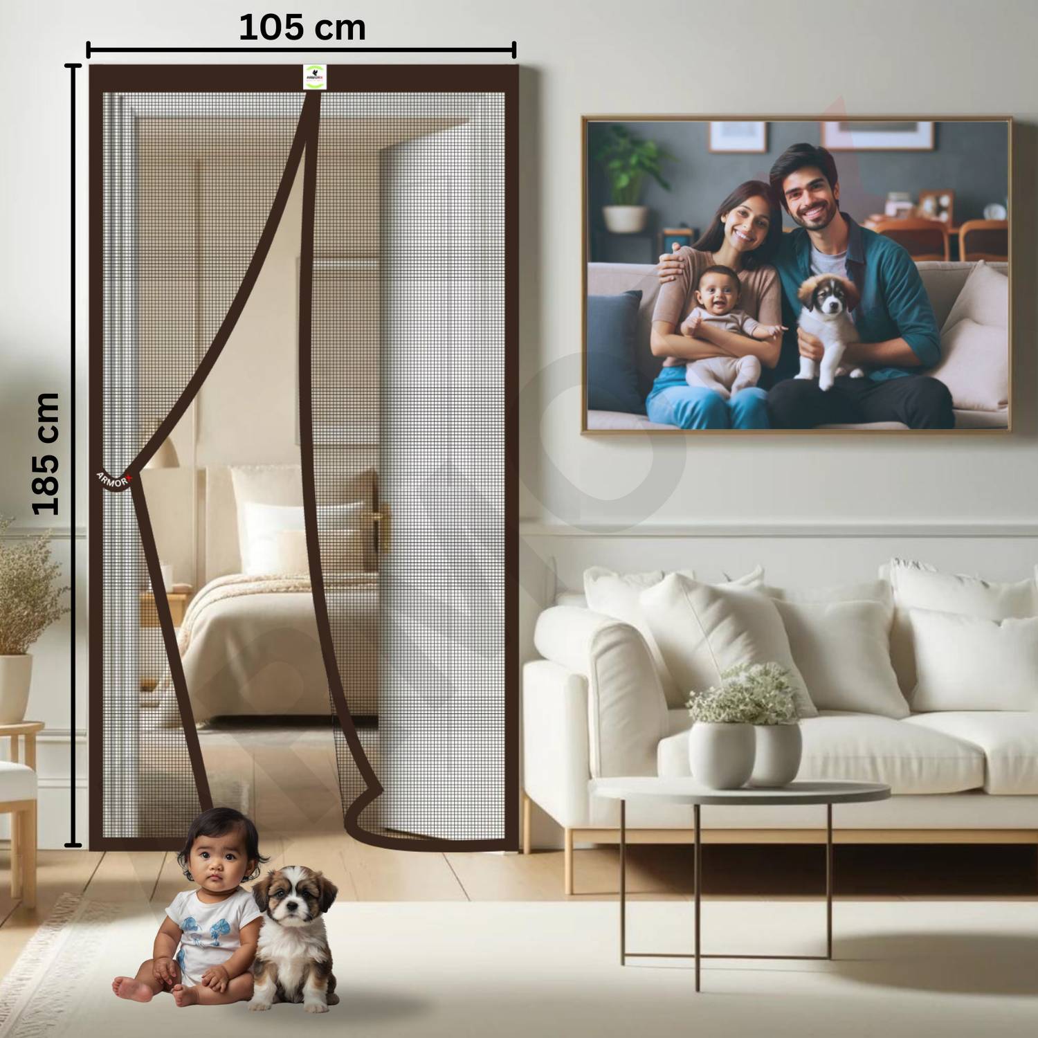 ARMORX Magnetic Door Polyester Washable Adults Mosquito Net
