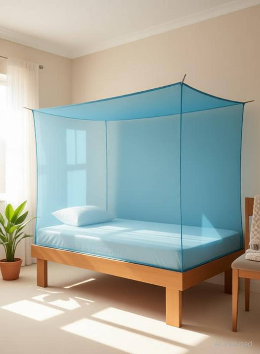 Pappu Single Bed Blue Mosquito Net - Image 1