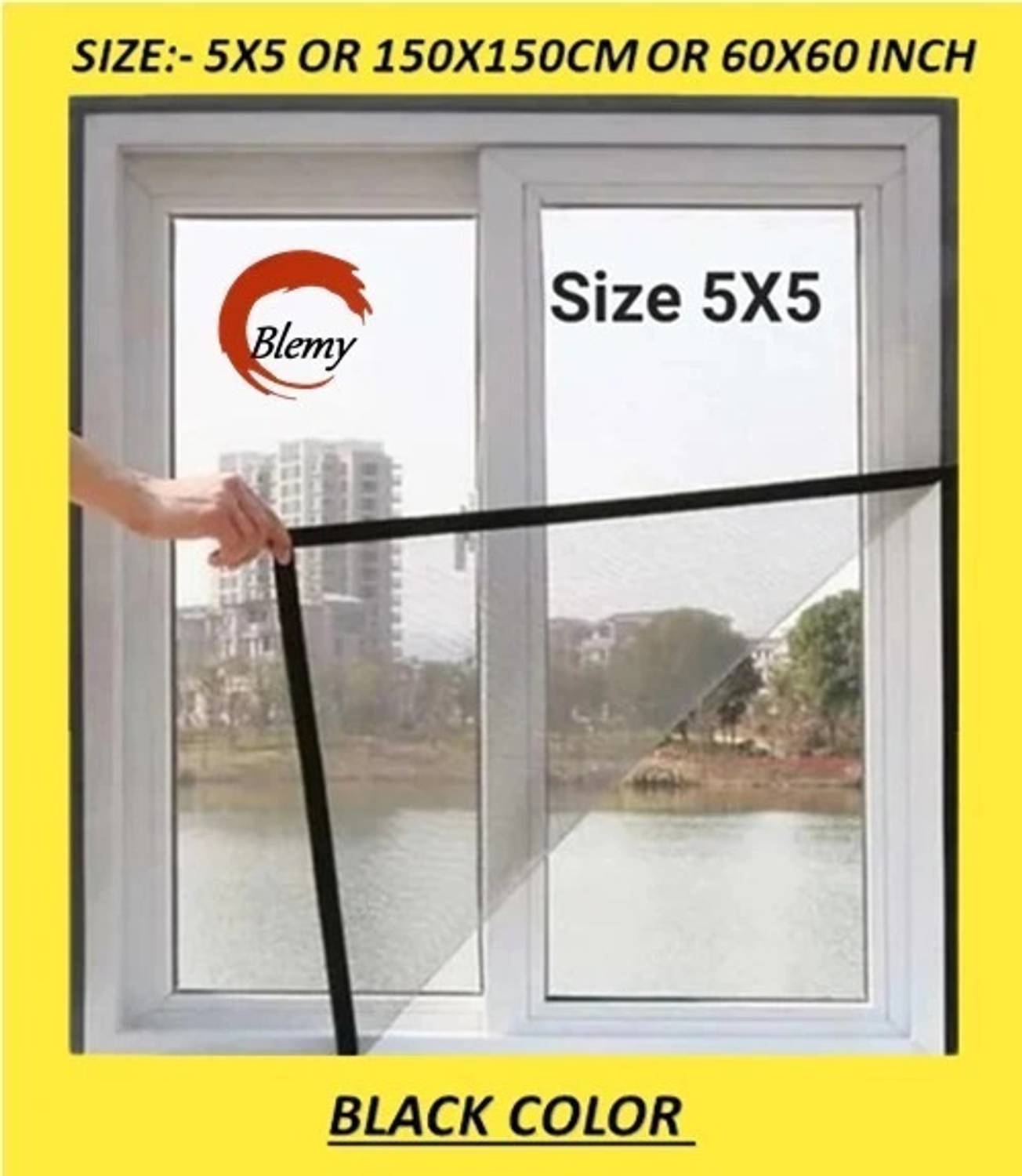 BLEMY 5X5 WINDOW NET HDPE - High Density Poly Ethylene Washable Adults Mosquito Net
