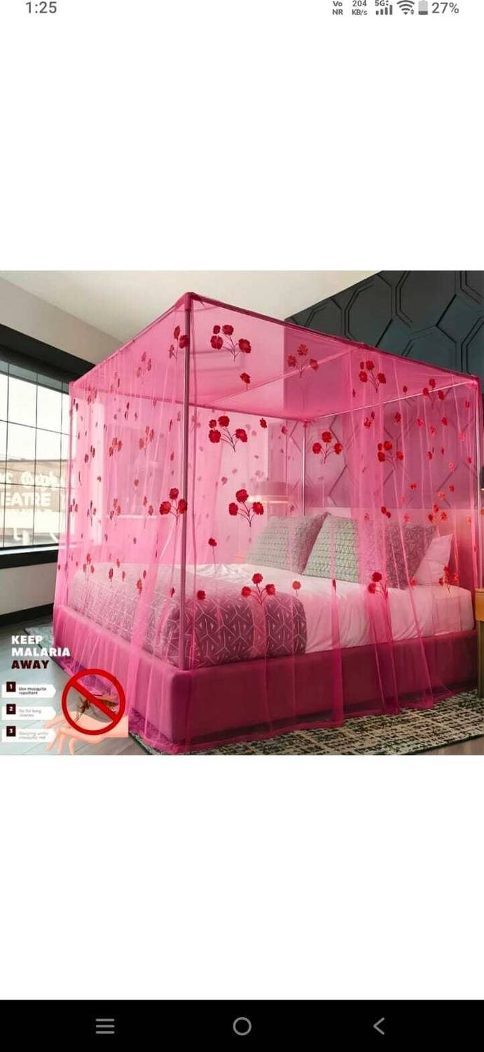 Arohi Mosquito net double bed Soft Mosquito Net PINK HDPE - High Density Poly Ethylene Washable Adults Mosquito Net