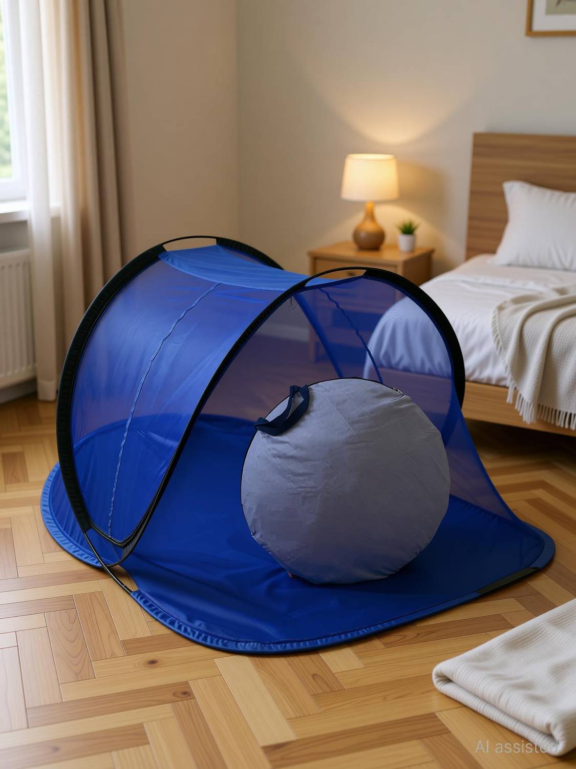 A.R. Emporium NAVY SINGLE Polyester Washable Adults Mosquito Net