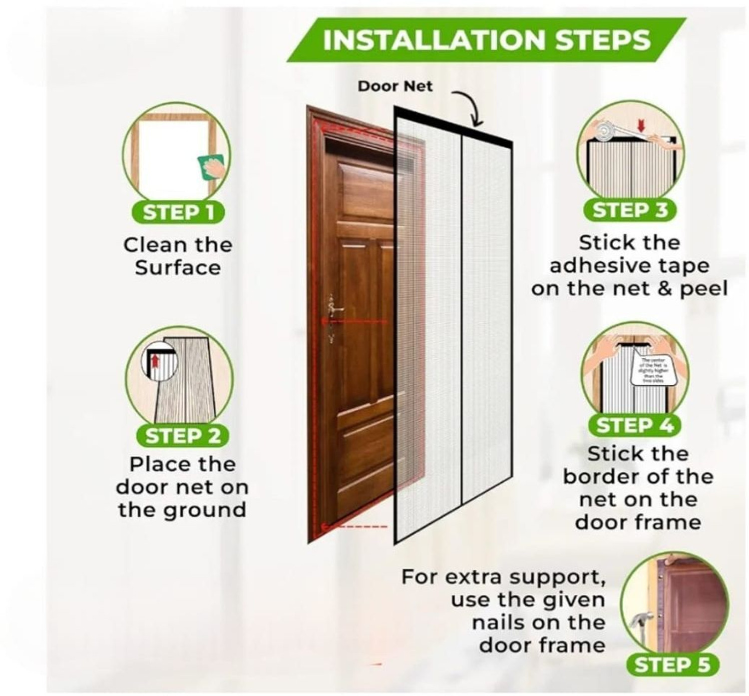 Image of LeoMates Sliding mosquito net for door:: mosquito magnetic screen door net curtain Polyester Washable Adults Mosquito Net