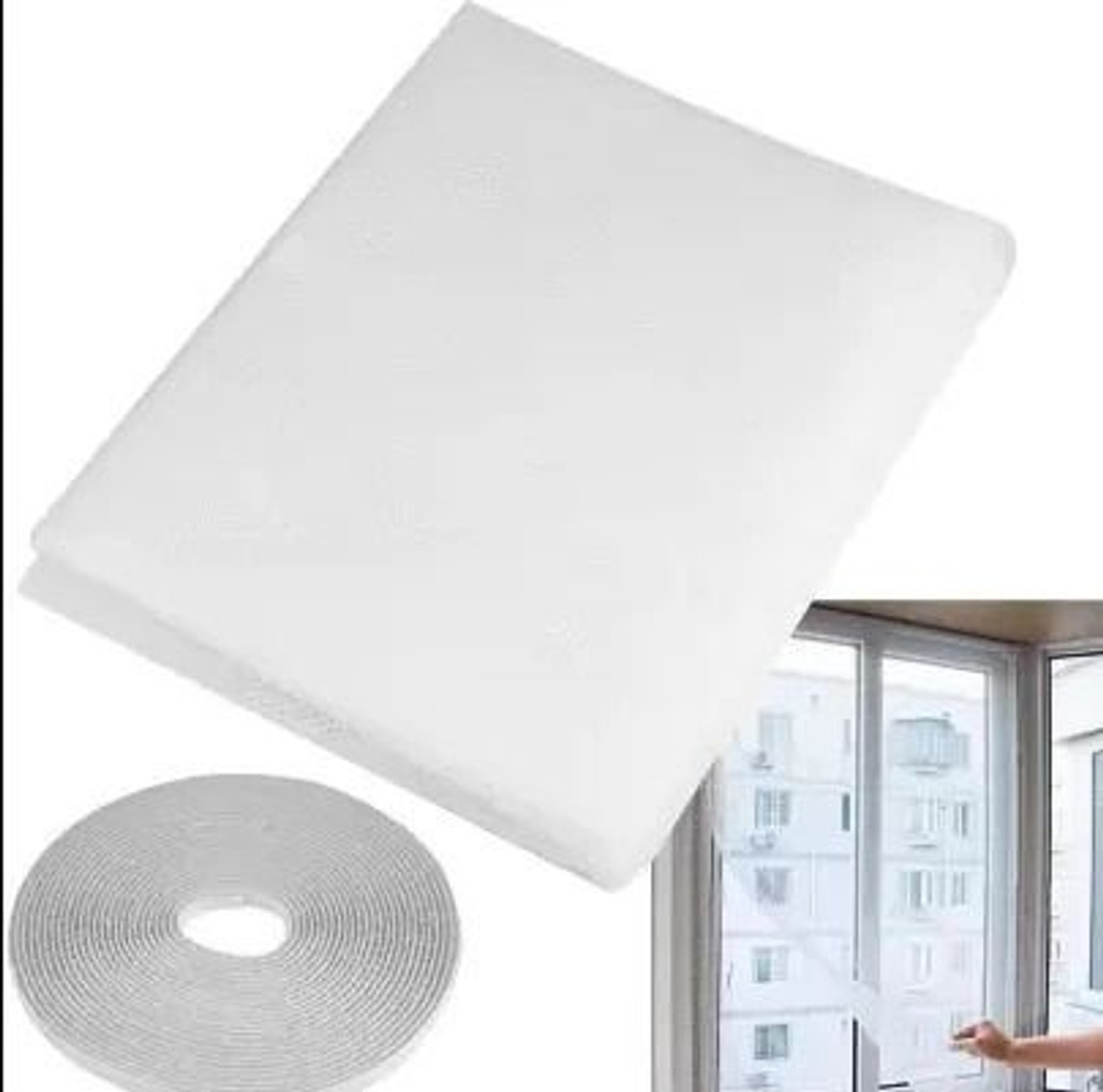 Image of BLEMY 3*4 WHITE WINDOW NET Polyester Washable Adults Mosquito Net
