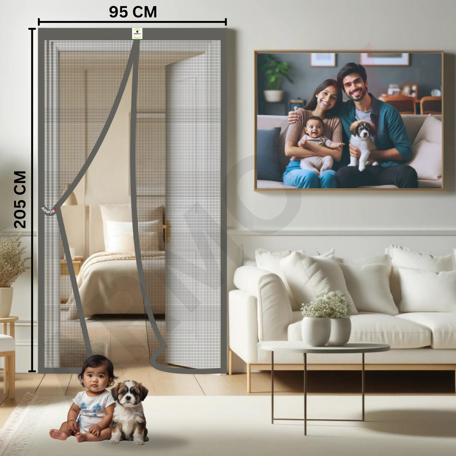Image of ARMORX Magnetic Door Polyester Washable Adults Mosquito Net
