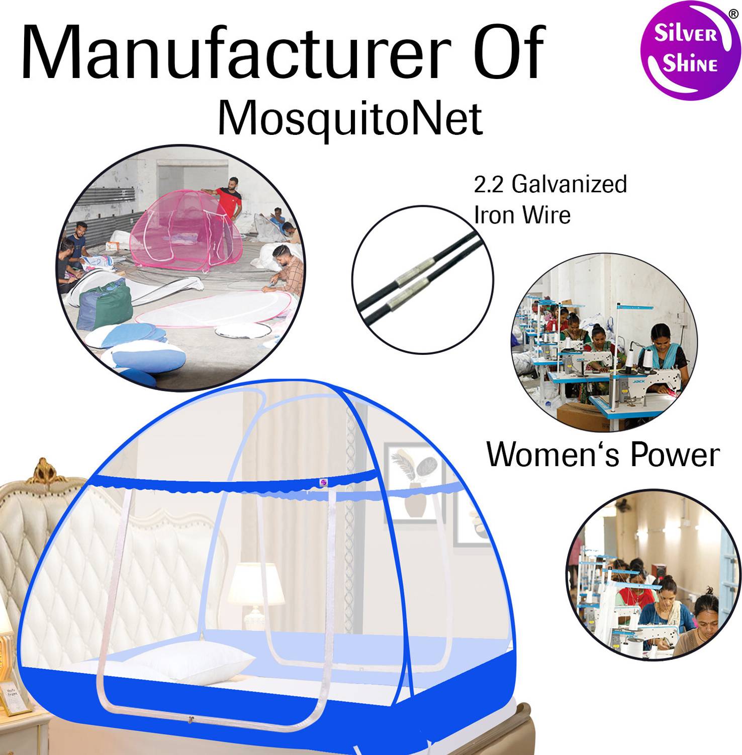 BELSODINE Foldable with Flexible fit for Double & King size Bed Polyester Washable Adults Mosquito Net