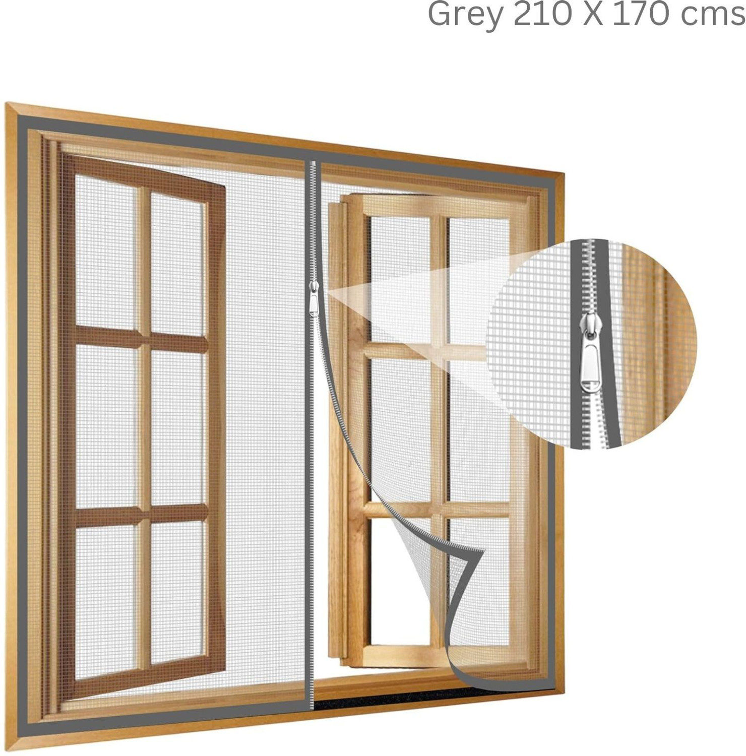 Image of TurtleGrip 120 GSM Zipper Windows Fibre Washable Adults Mosquito Net