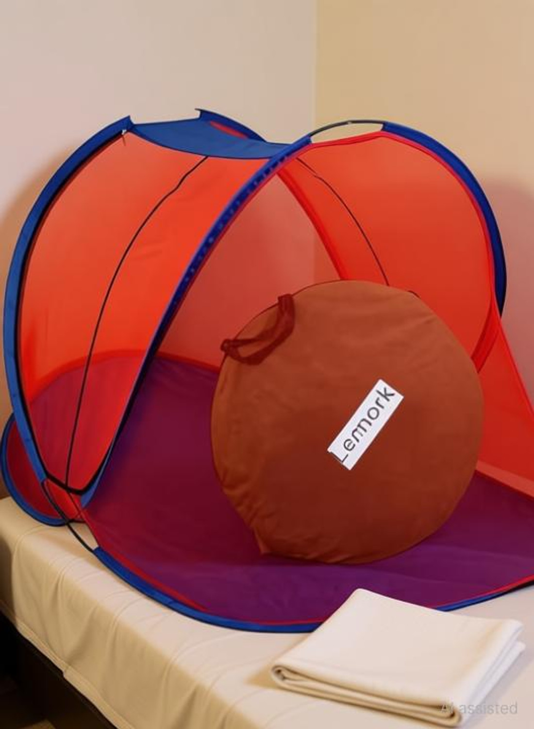 Image of Lemork High Quality, Self standing with one Side Slidder Gate machhardani Single Bed Polyester Washable Adults Mosquito Net