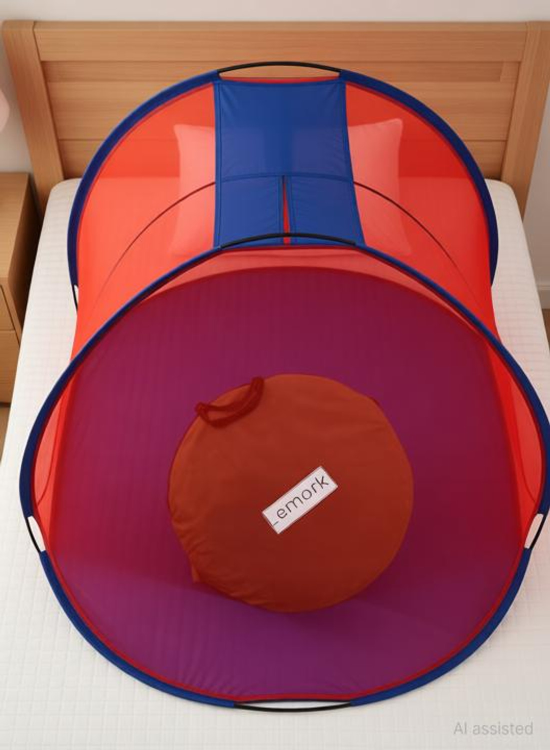Image of Lemork High Quality, Self standing with one Side Slidder Gate machhardani Single Bed Polyester Washable Adults Mosquito Net