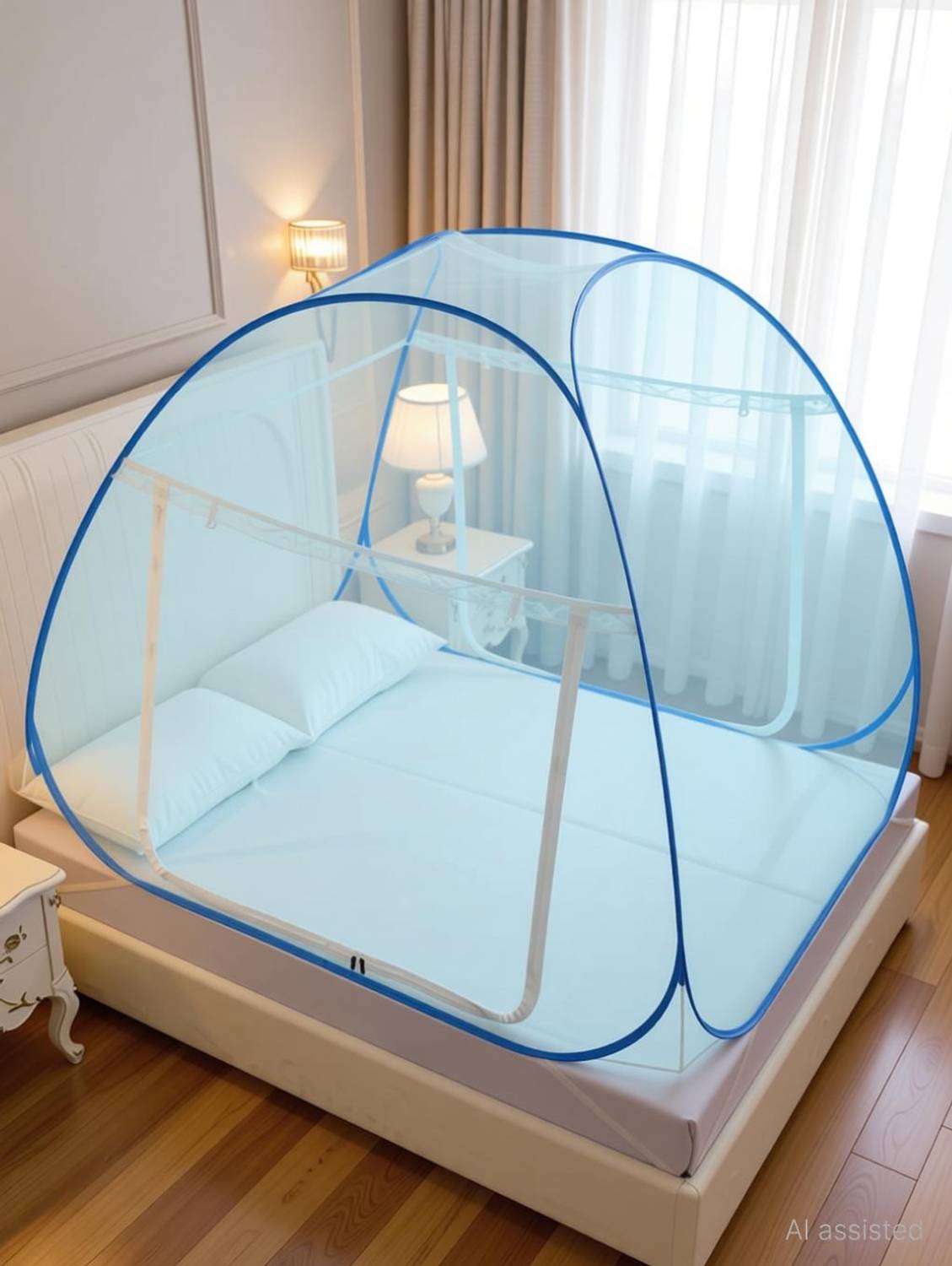 AK FAISHAN Premium All Season Mosquito Net for Double Bed Polyester Washable Adults Mosquito Net
