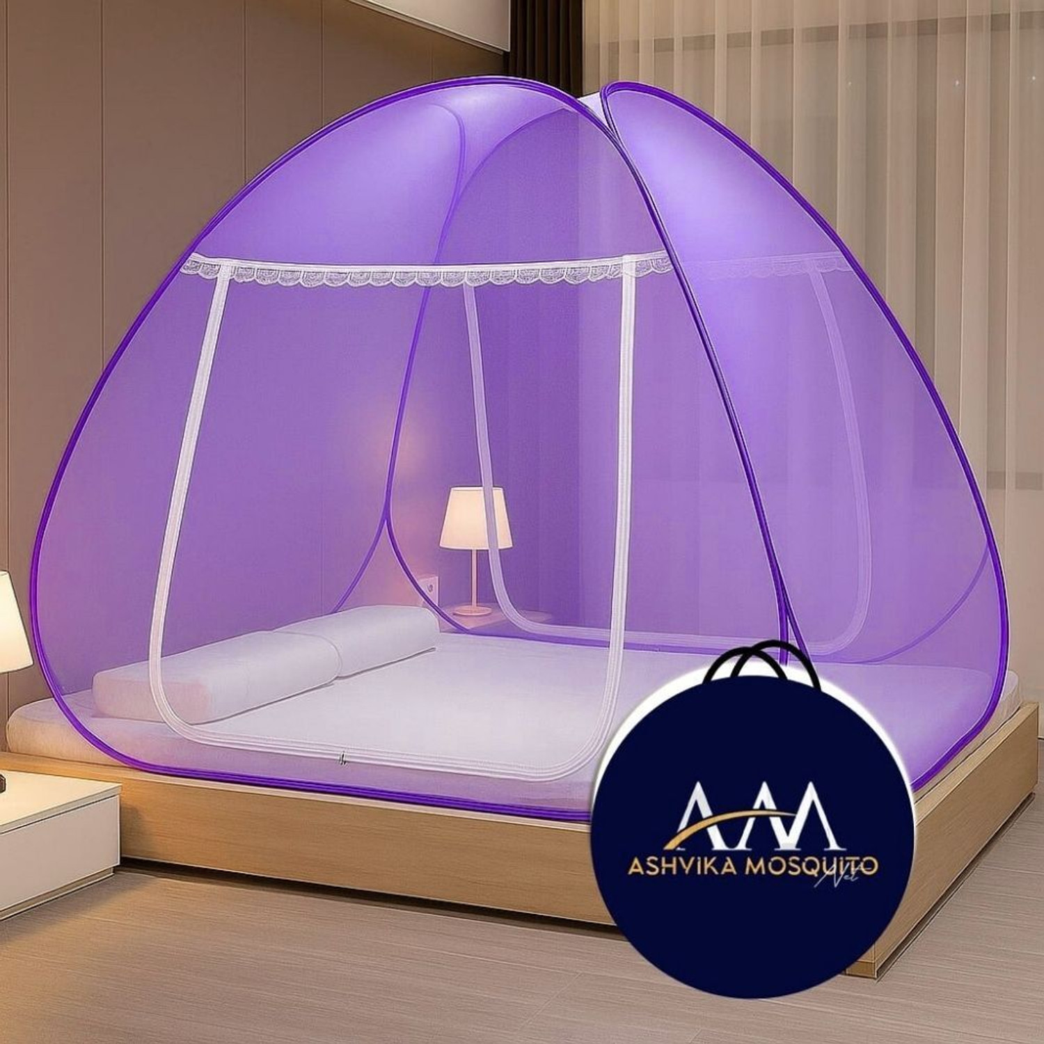 Image of Ashvika mosquitoNet Double and King size bed 6x6 6.5x6.5 7x7 ft Polyester Adults Mosquito Net