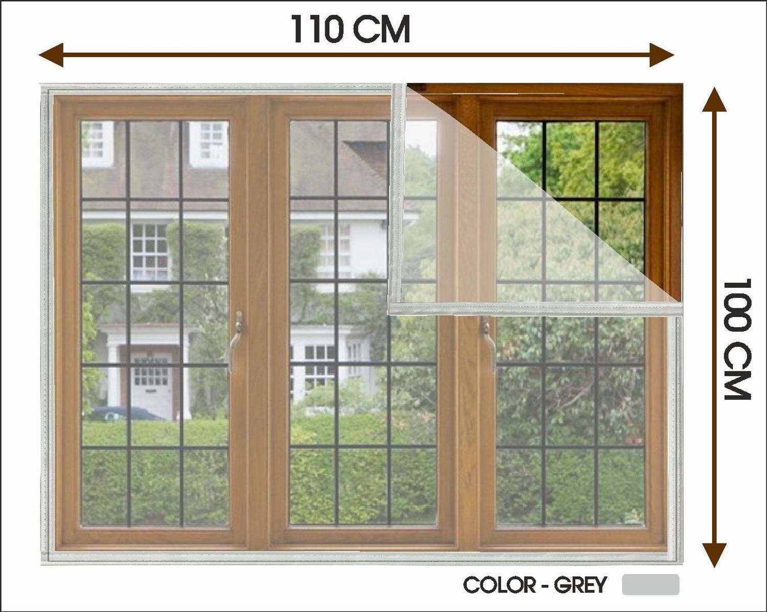 AURALIS Window Mosquito Net Pre Stiched with Adhesive Hook & Loop Tape Fibre Washable Adults Mosquito Net